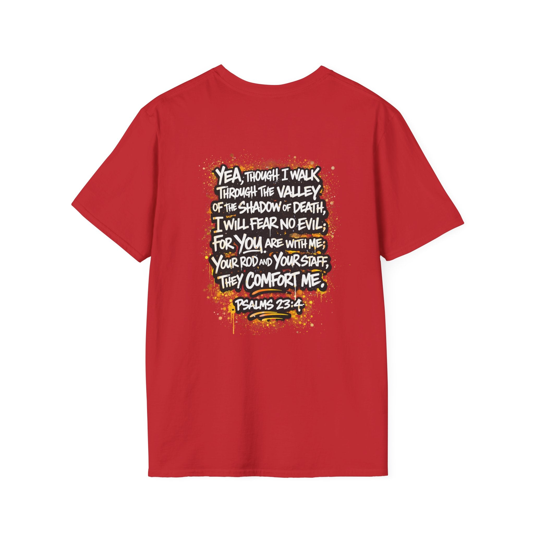 T-Shirt — Psalms 23:4 "I Will Fear No Evil" Christian Faith Graphic Tee