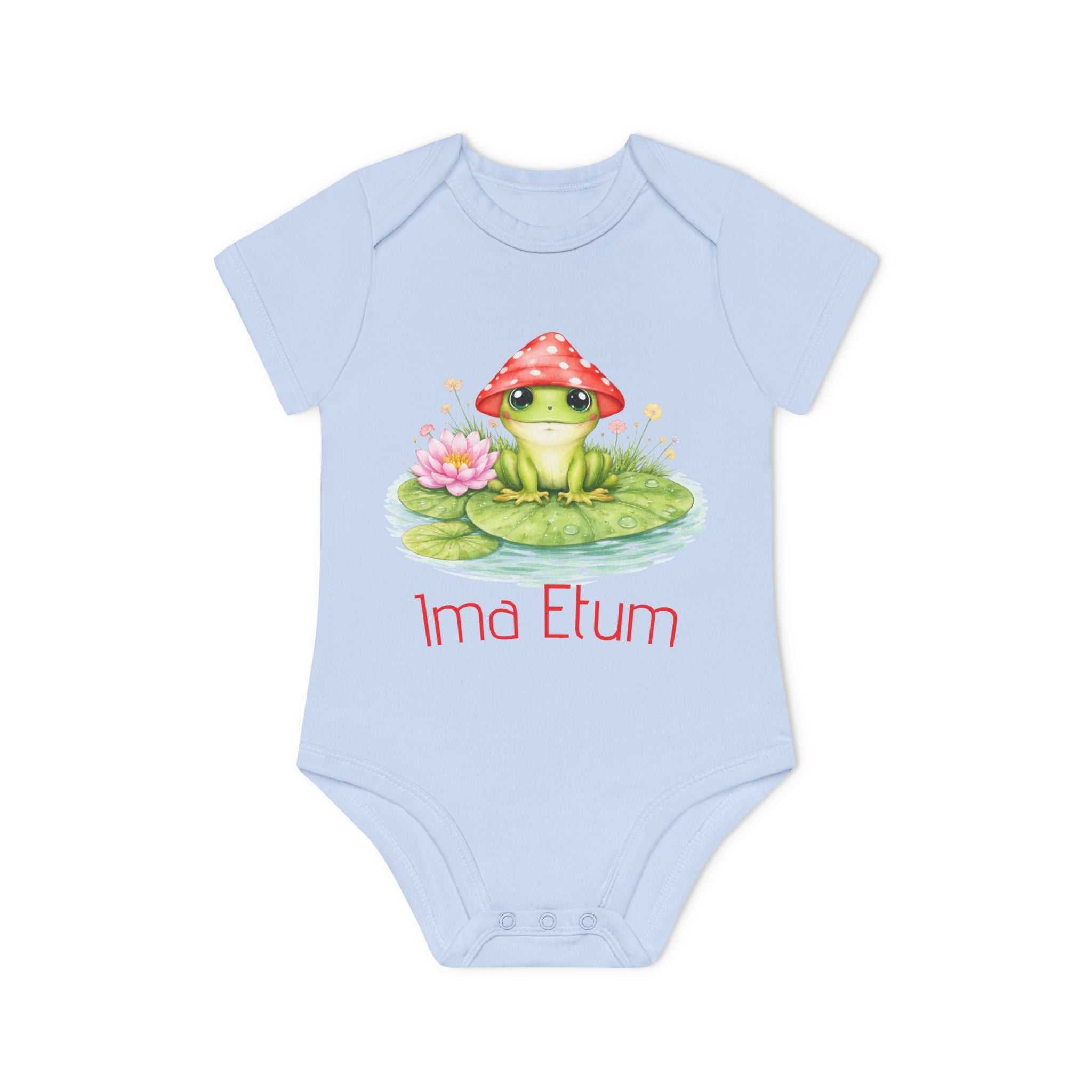 Cute Mushroom Frog Baby Bodysuit – Personalized Name Option