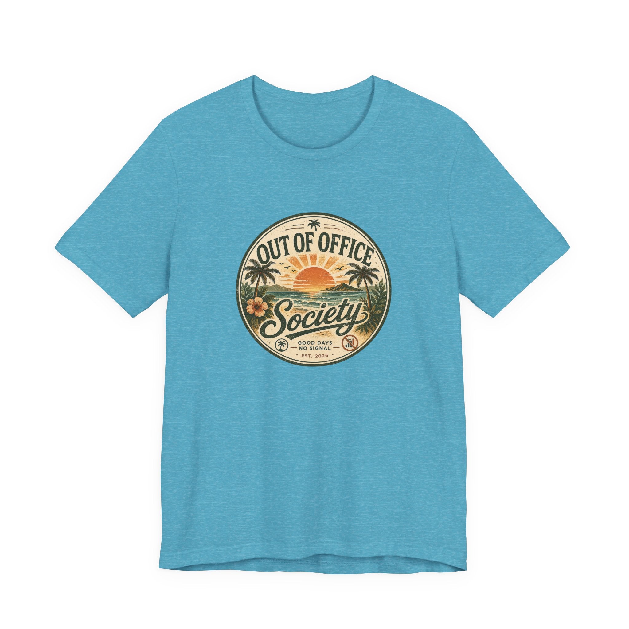 Out of Office Society Tee — Vacation Vibes Sunset Graphic T-Shirt