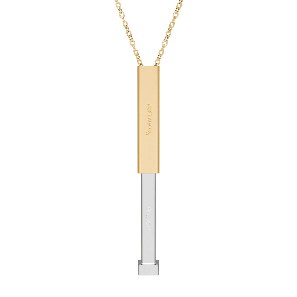 Personalize Your Hidden Message Sliding Bar Necklace — Engraved Personalized Secret Message Pendant