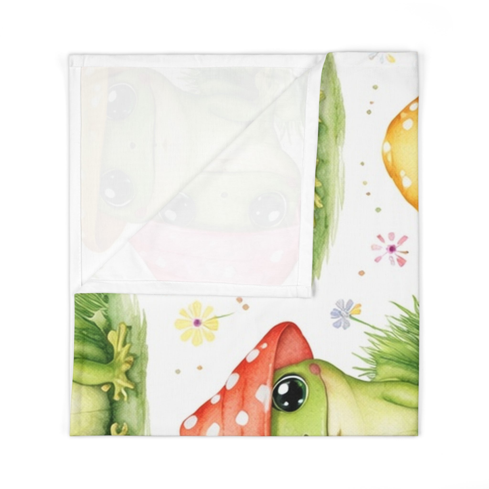 Cute Frog Mushroom Baby Swaddle Blanket — Soft Newborn Wrap for Baby Shower & Nursery