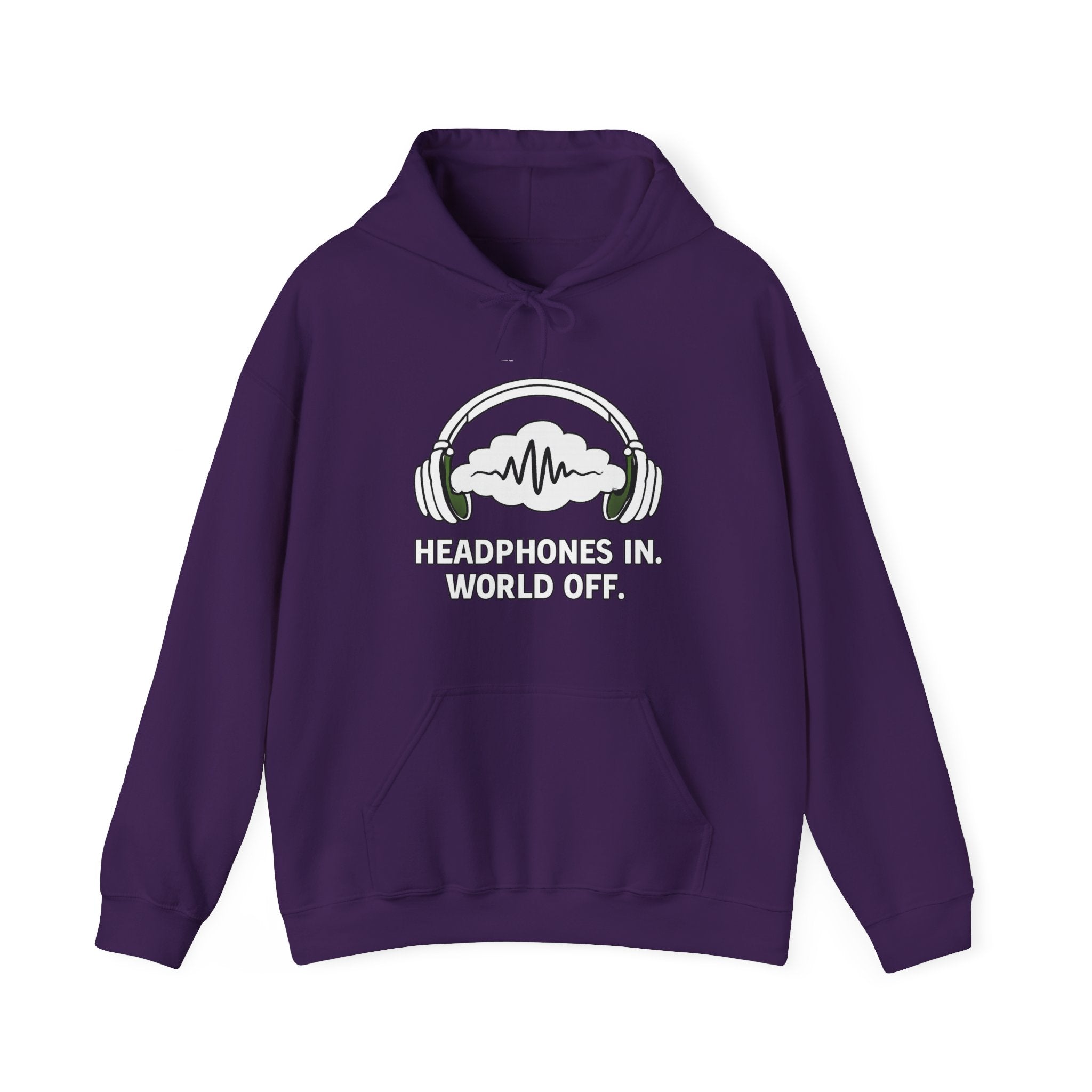 Headphones In World Off Hoodie — Music Lover Graphic Pullover