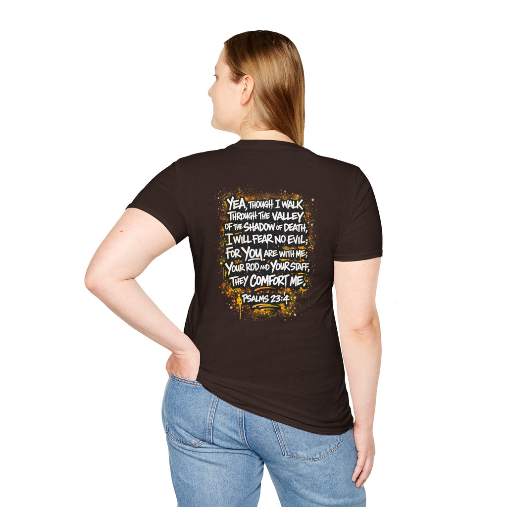 T-Shirt — Psalms 23:4 "I Will Fear No Evil" Christian Faith Graphic Tee