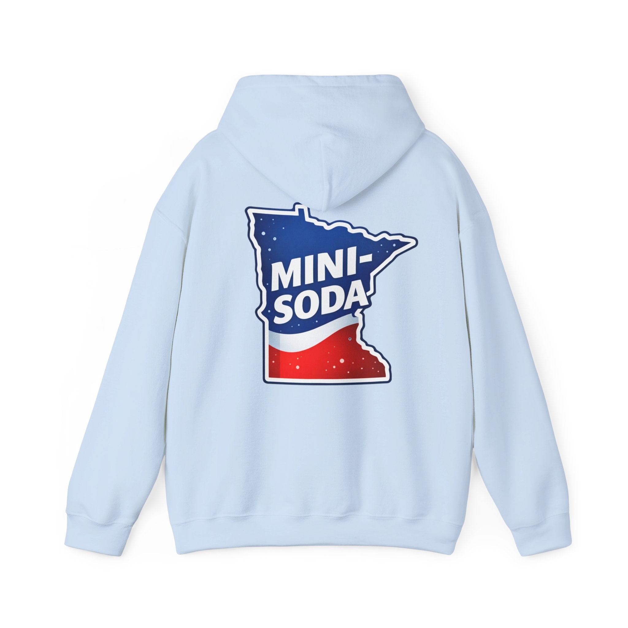 Minnesota Mini-Soda Hooded Sweatshirt — Red White & Blue State Graphic