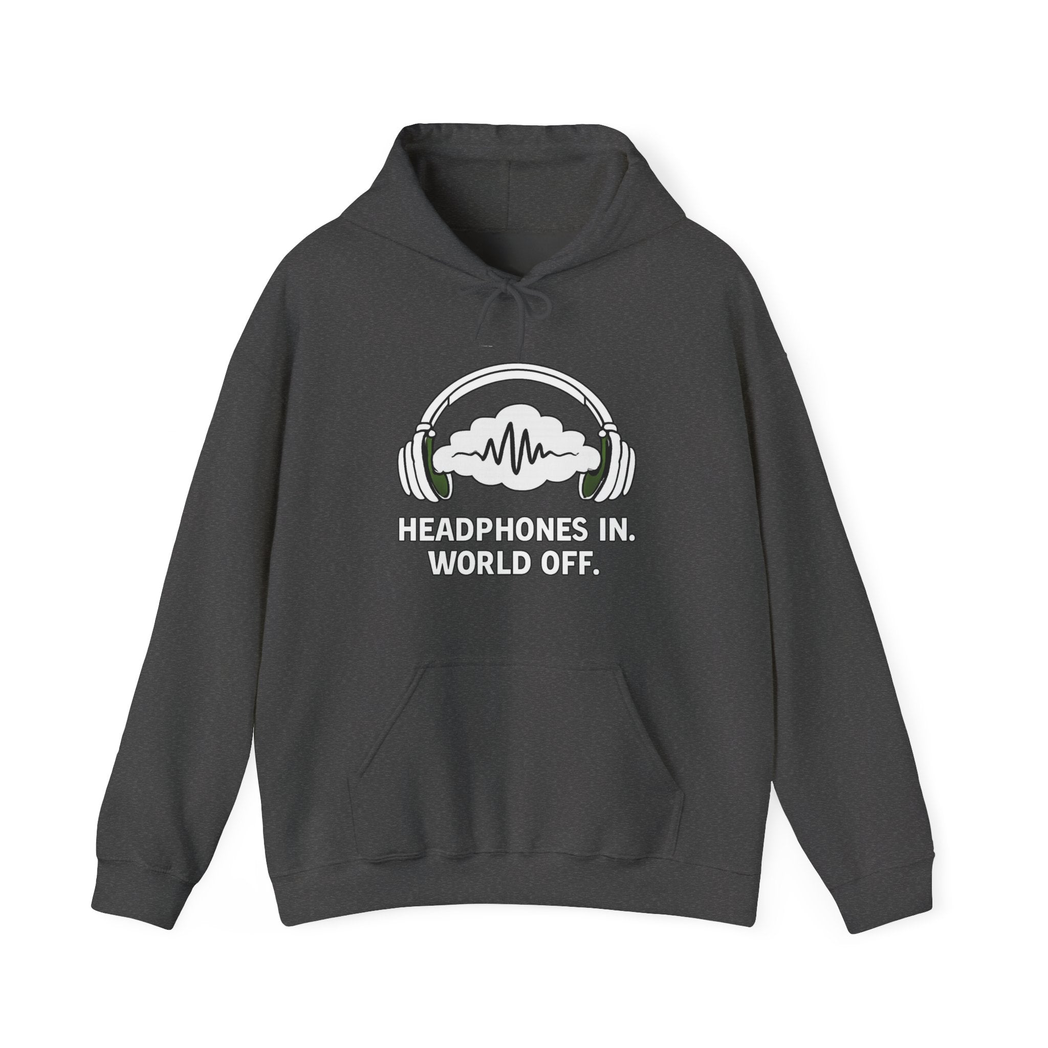 Headphones In World Off Hoodie — Music Lover Graphic Pullover