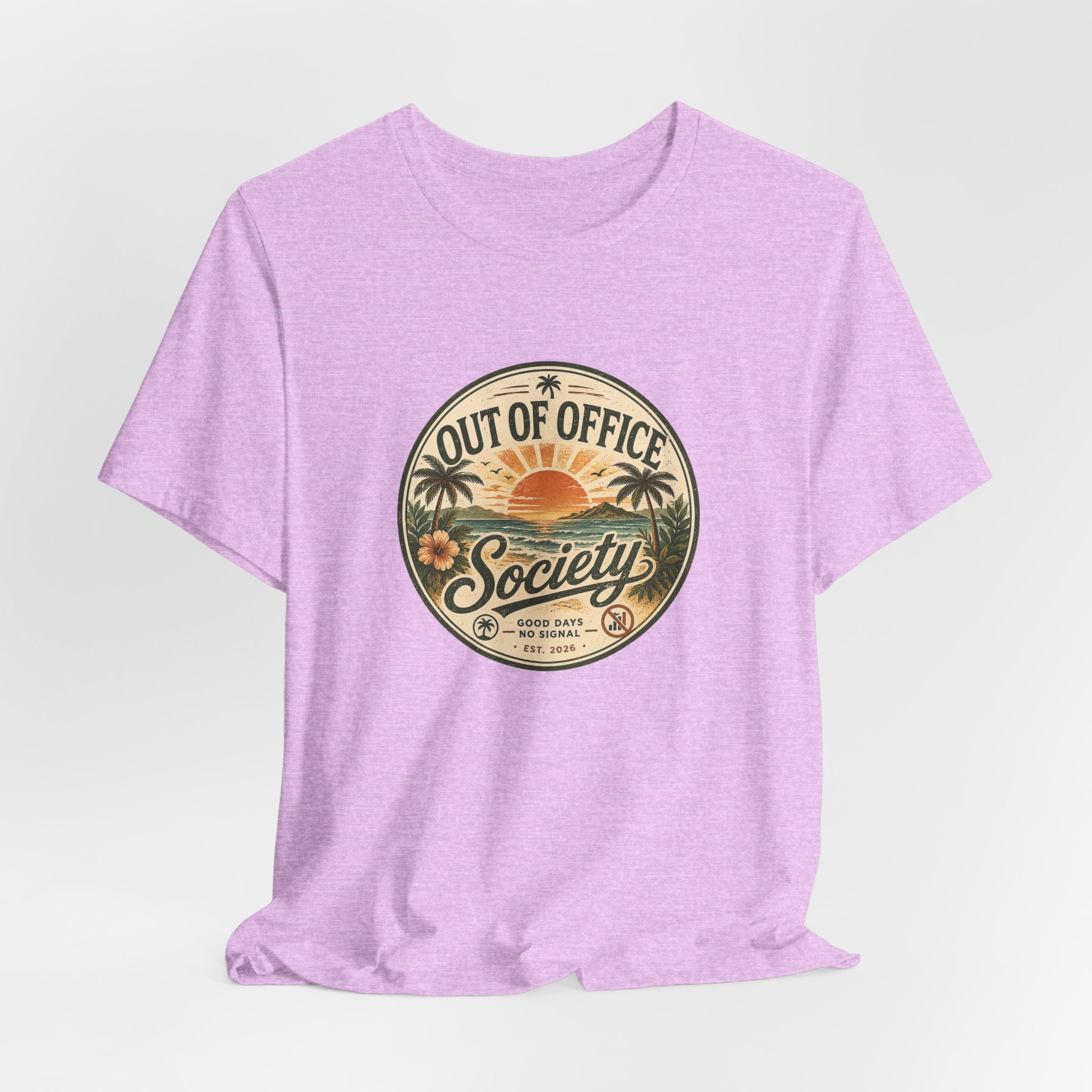 Out of Office Society Tee — Vacation Vibes Sunset Graphic T-Shirt