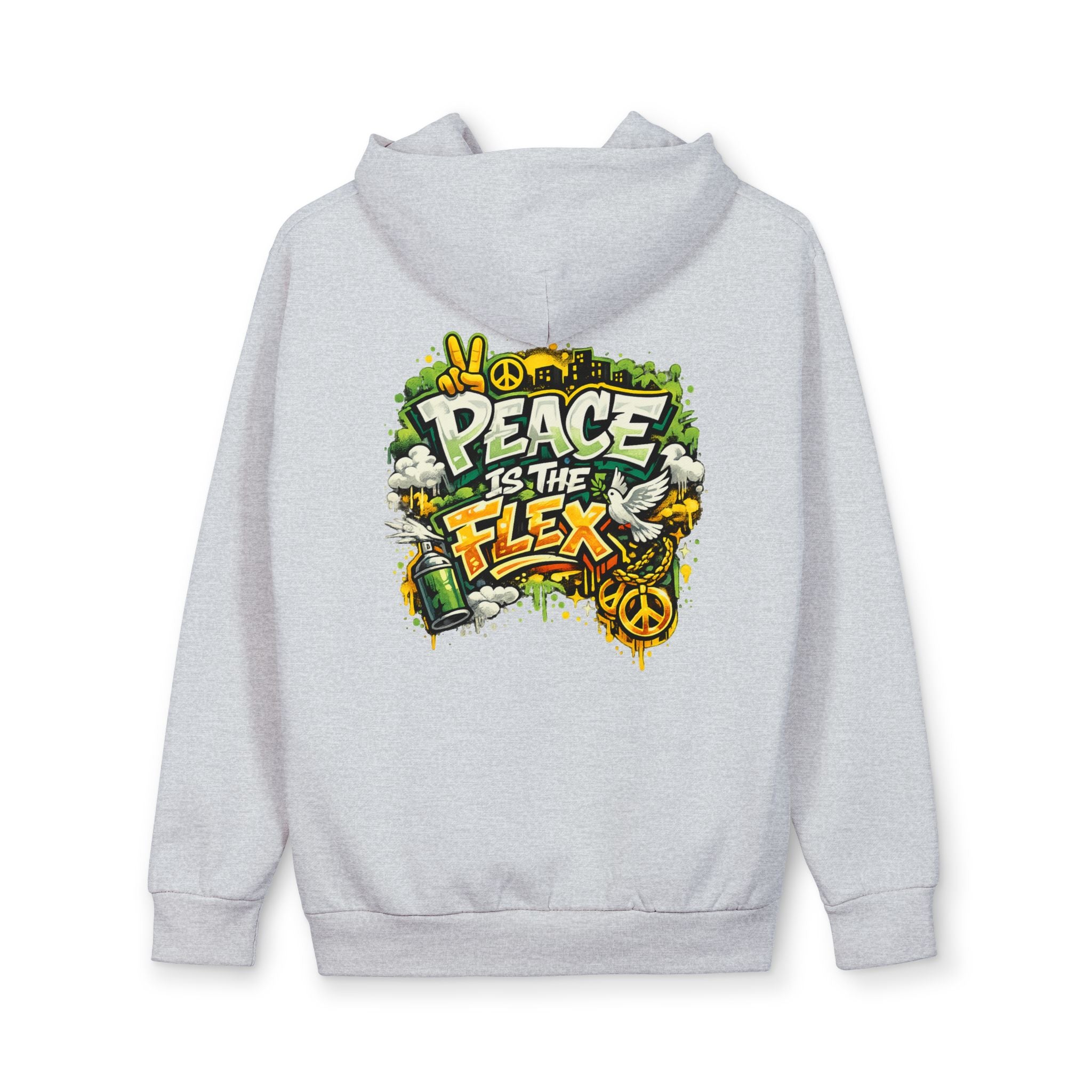 Peace Is The Flex Hoodie — Retro Graffiti Peace Sign Pullover