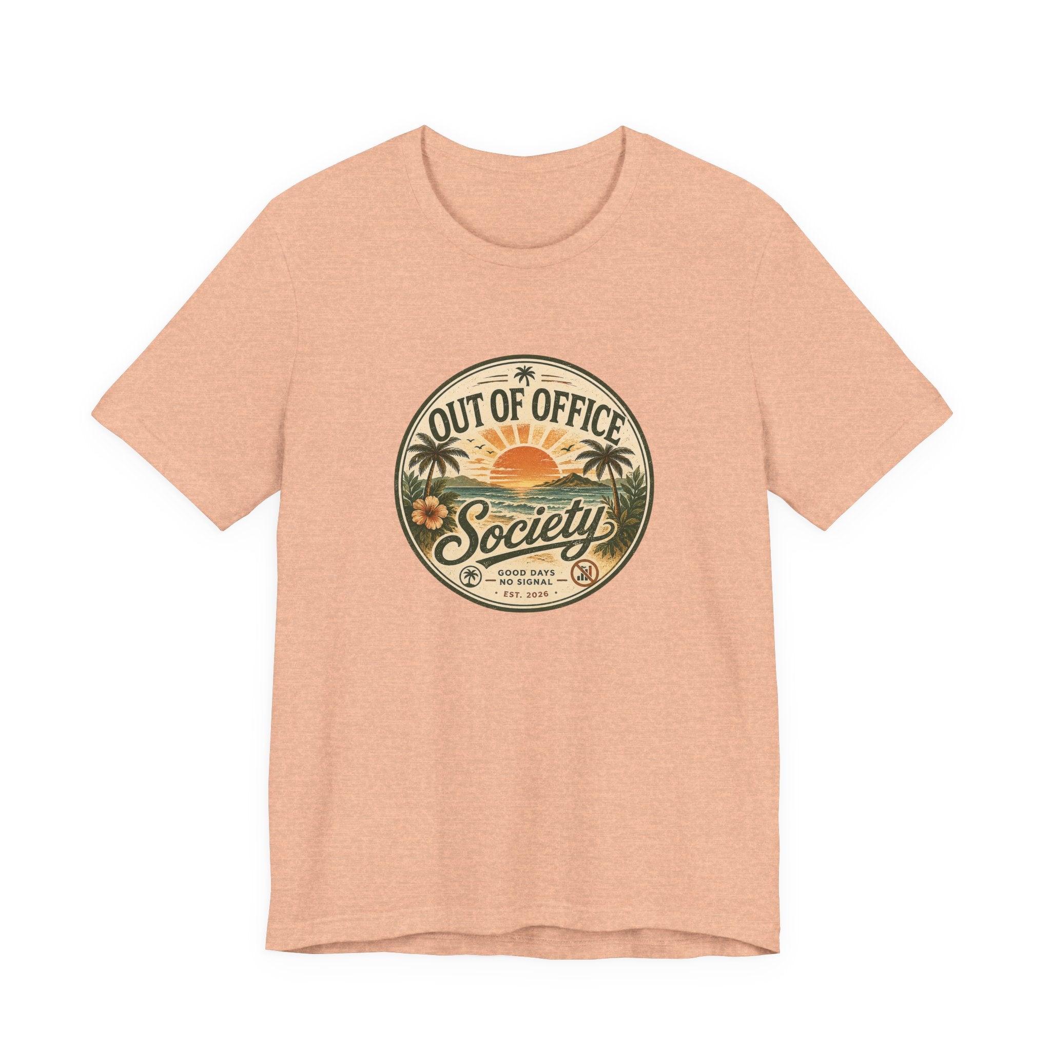 Out of Office Society Tee — Vacation Vibes Sunset Graphic T-Shirt