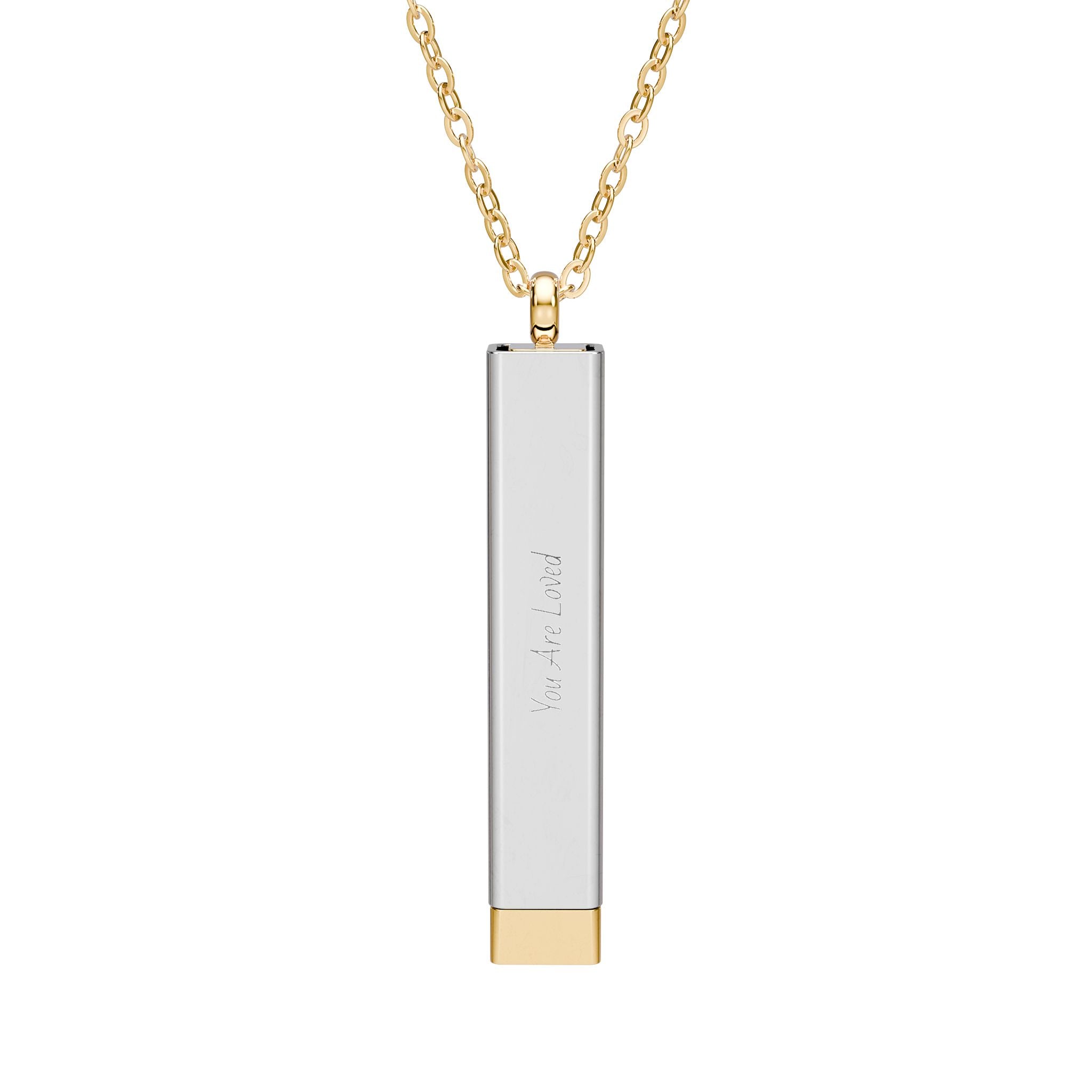 Personalize Your Hidden Message Sliding Bar Necklace — Engraved Personalized Secret Message Pendant