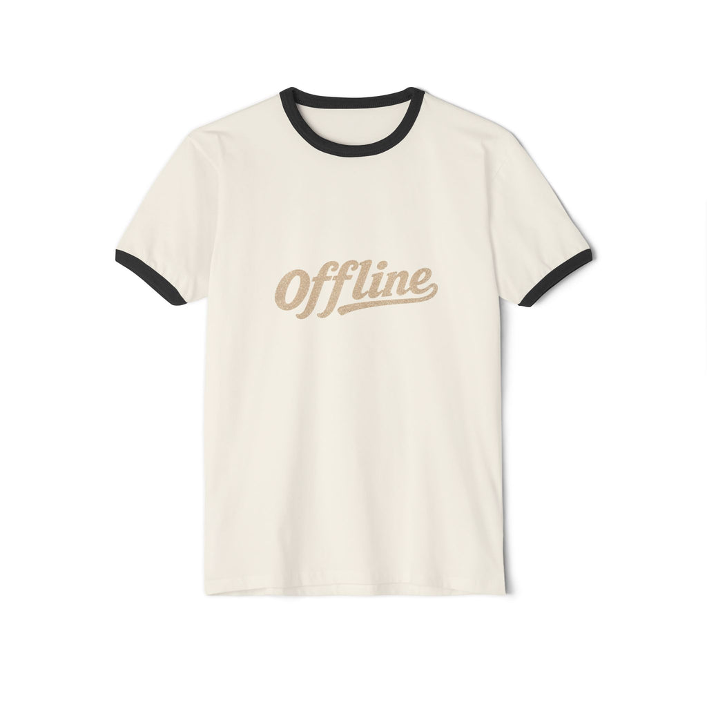 Retro 'Offline' Ringer T-Shirt — Vintage Casual Tee for Digital Detox