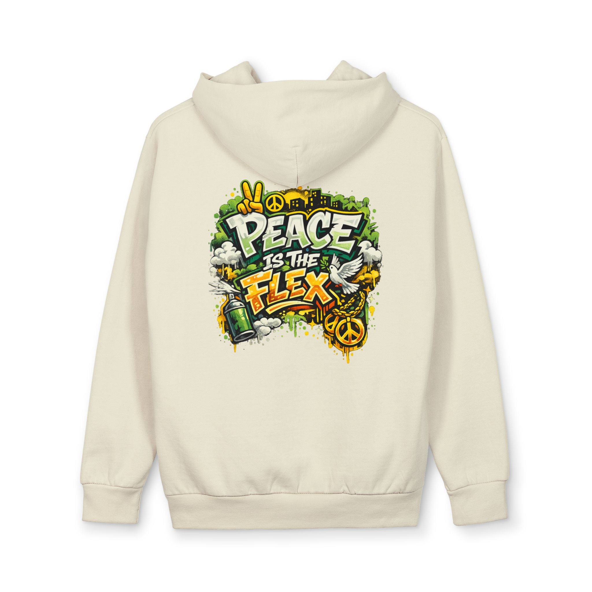 Peace Is The Flex Hoodie — Retro Graffiti Peace Sign Pullover