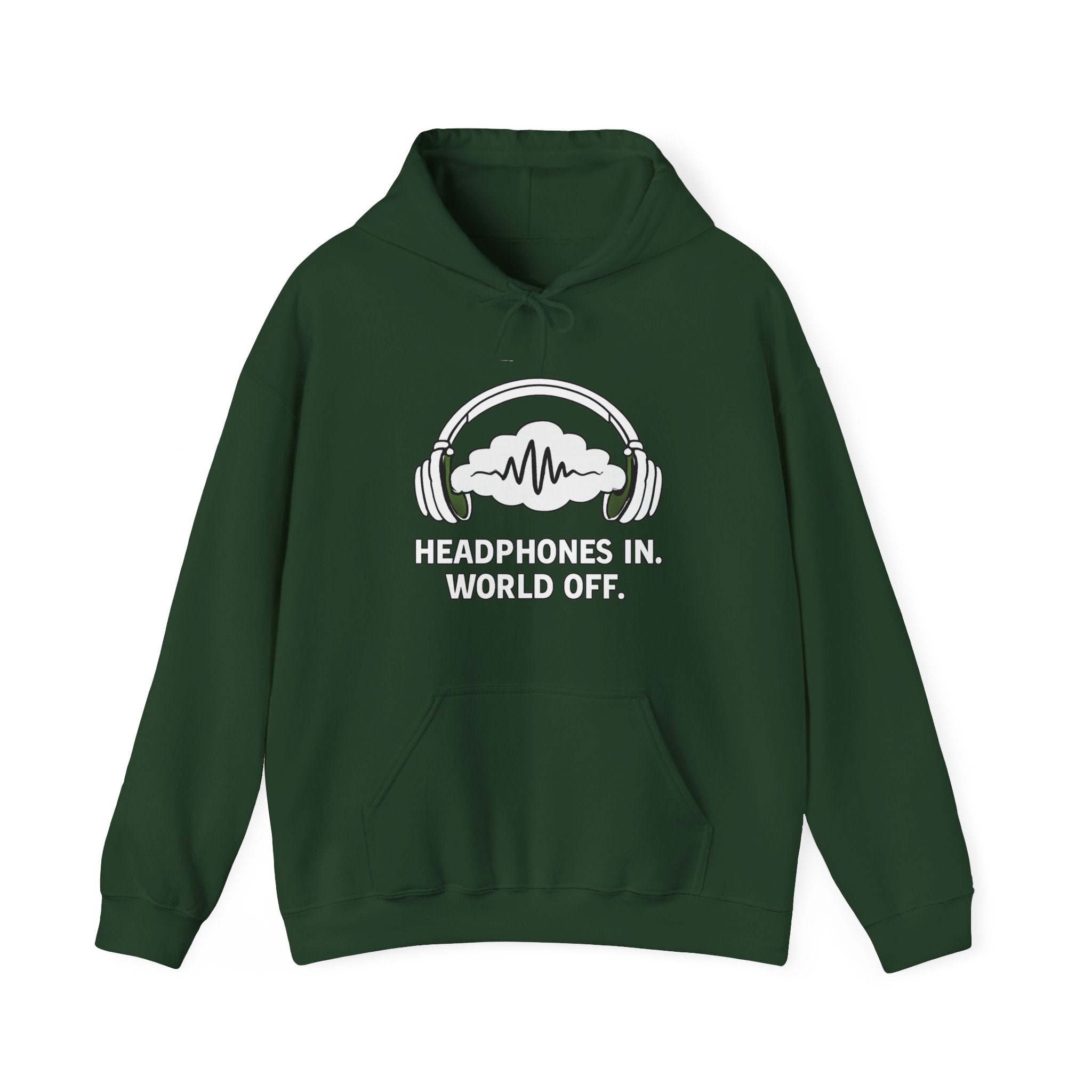 Headphones In World Off Hoodie — Music Lover Graphic Pullover