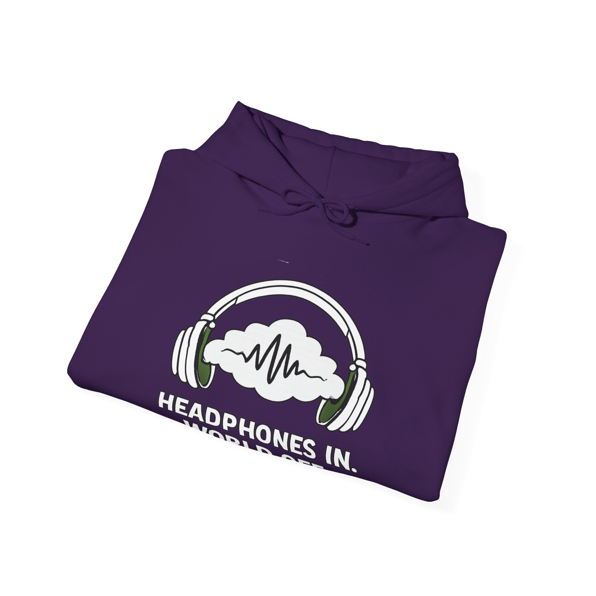 Headphones In World Off Hoodie — Music Lover Graphic Pullover