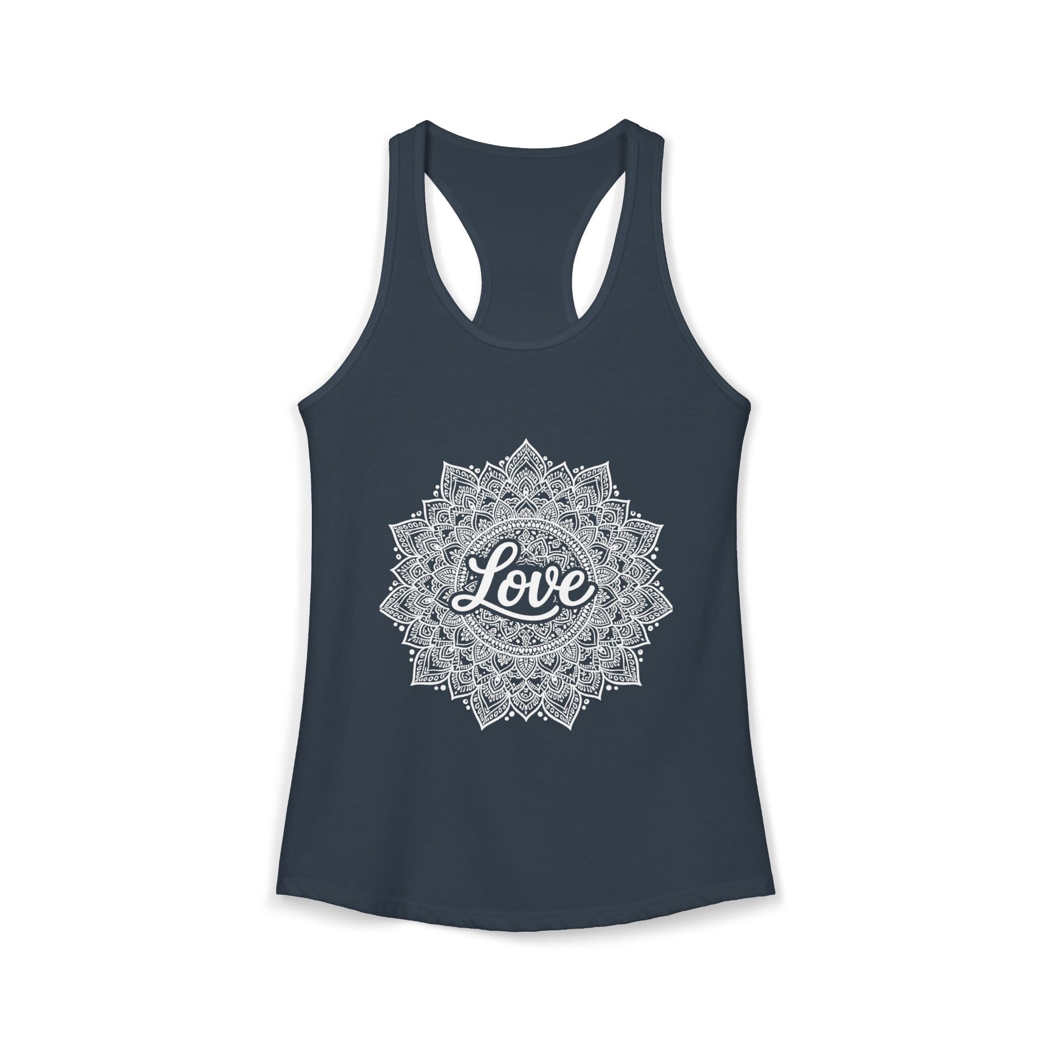 Love Mandala Tank Top for Women – Boho Racerback Beach Shirt