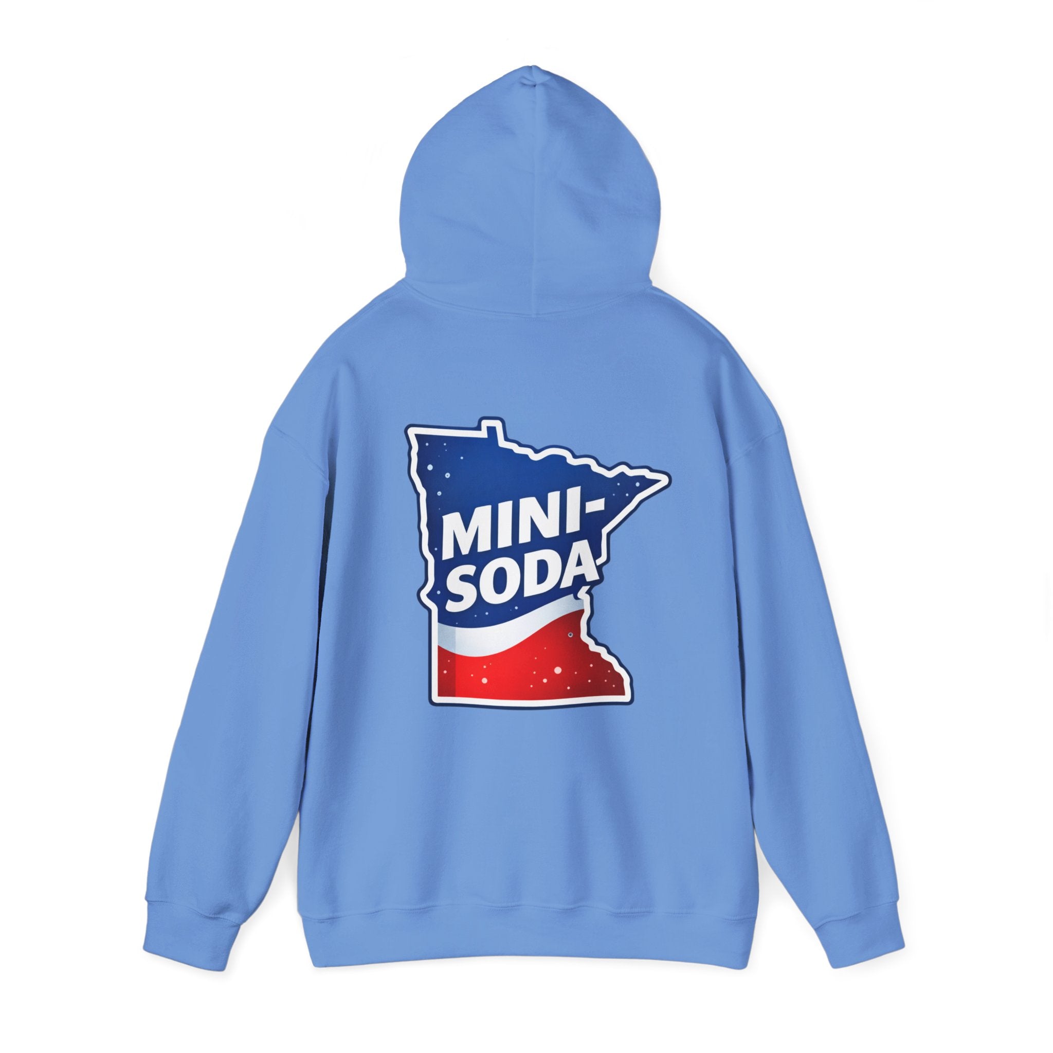 Minnesota Mini-Soda Hooded Sweatshirt — Red White & Blue State Graphic