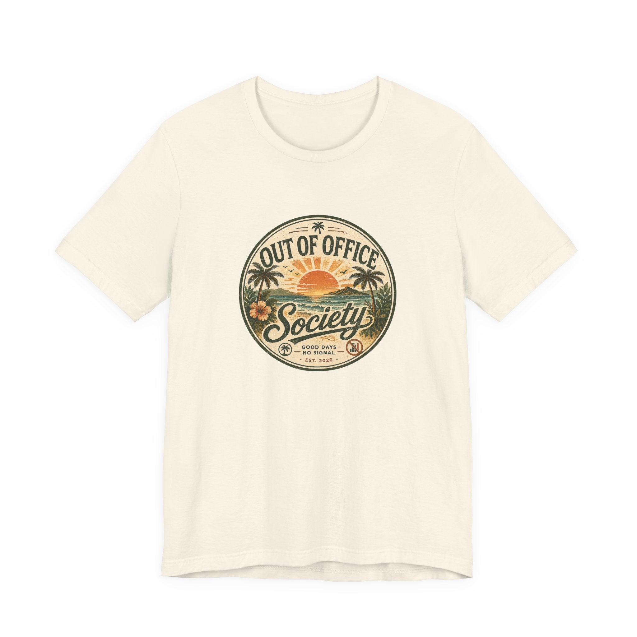 Out of Office Society Tee — Vacation Vibes Sunset Graphic T-Shirt
