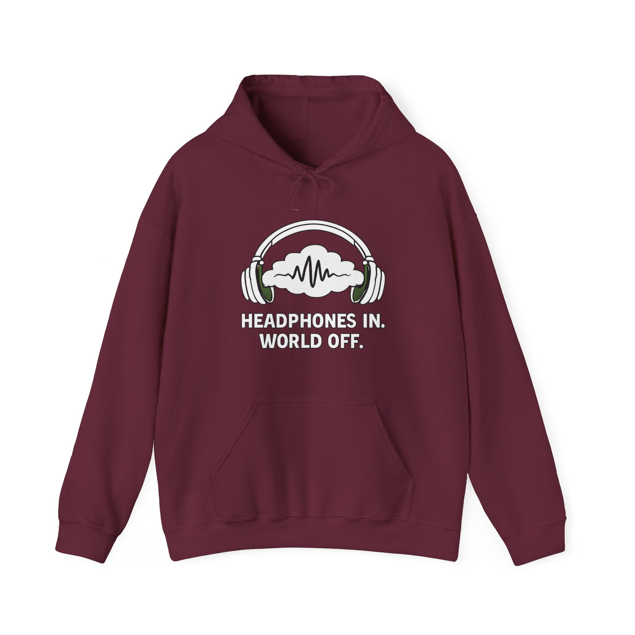 Headphones In World Off Hoodie — Music Lover Graphic Pullover