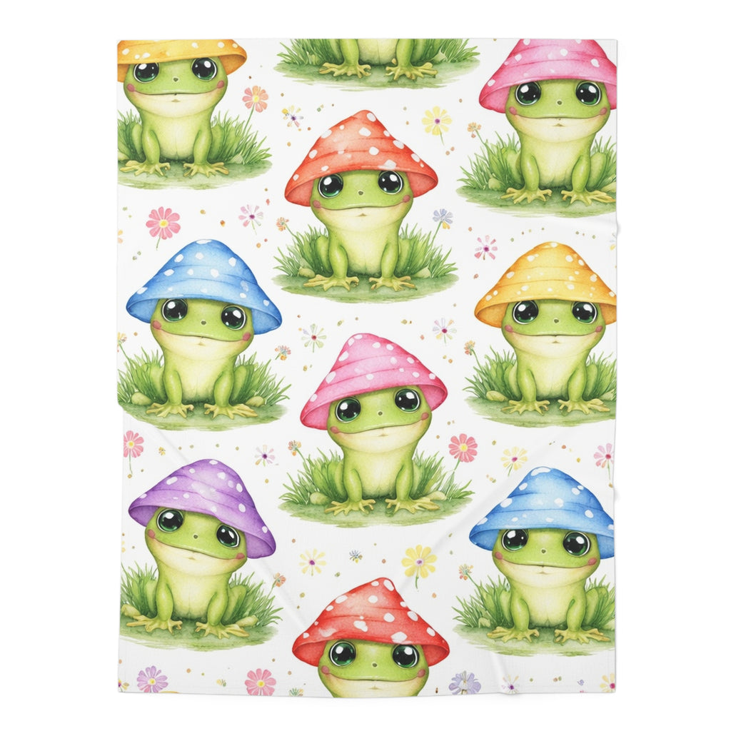 Cute Frog Mushroom Baby Swaddle Blanket — Soft Newborn Wrap for Baby Shower & Nursery