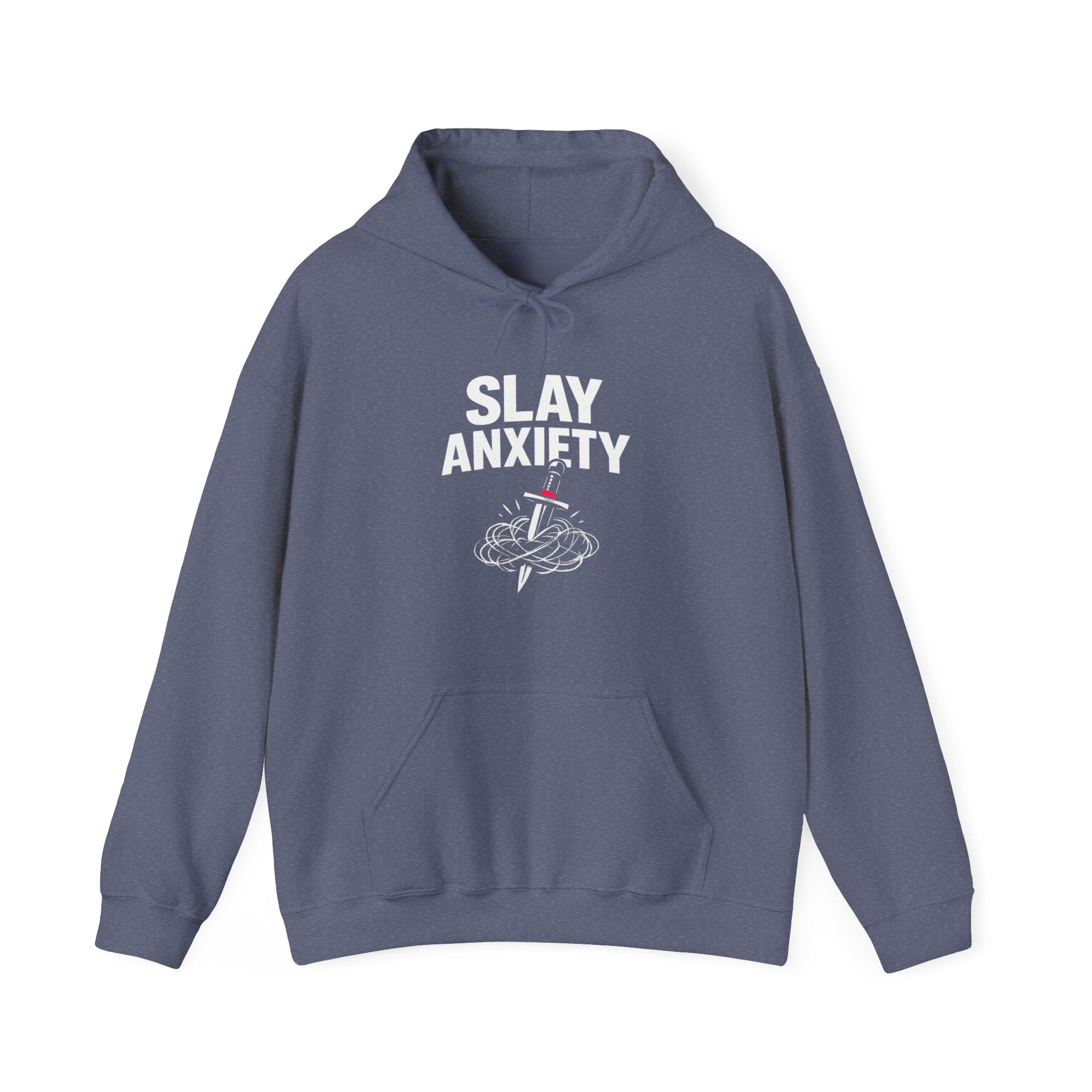Slay Anxiety Brain Bloom Hoodie – Minimal Floral Brain Anatomy Sweatshirt (with Tiny Red Heart)