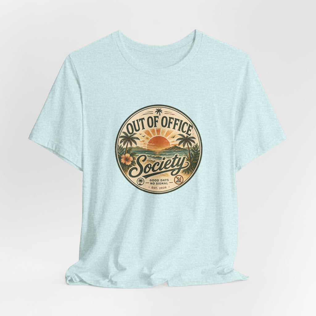 Out of Office Society Tee — Vacation Vibes Sunset Graphic T-Shirt
