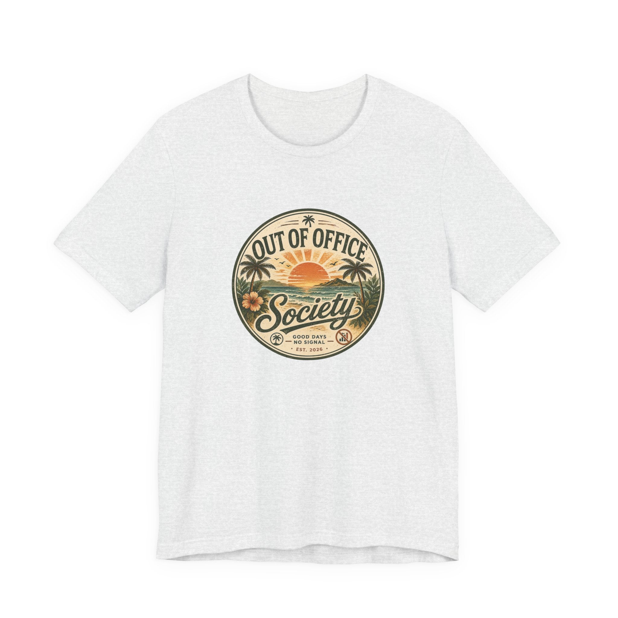 Out of Office Society Tee — Vacation Vibes Sunset Graphic T-Shirt