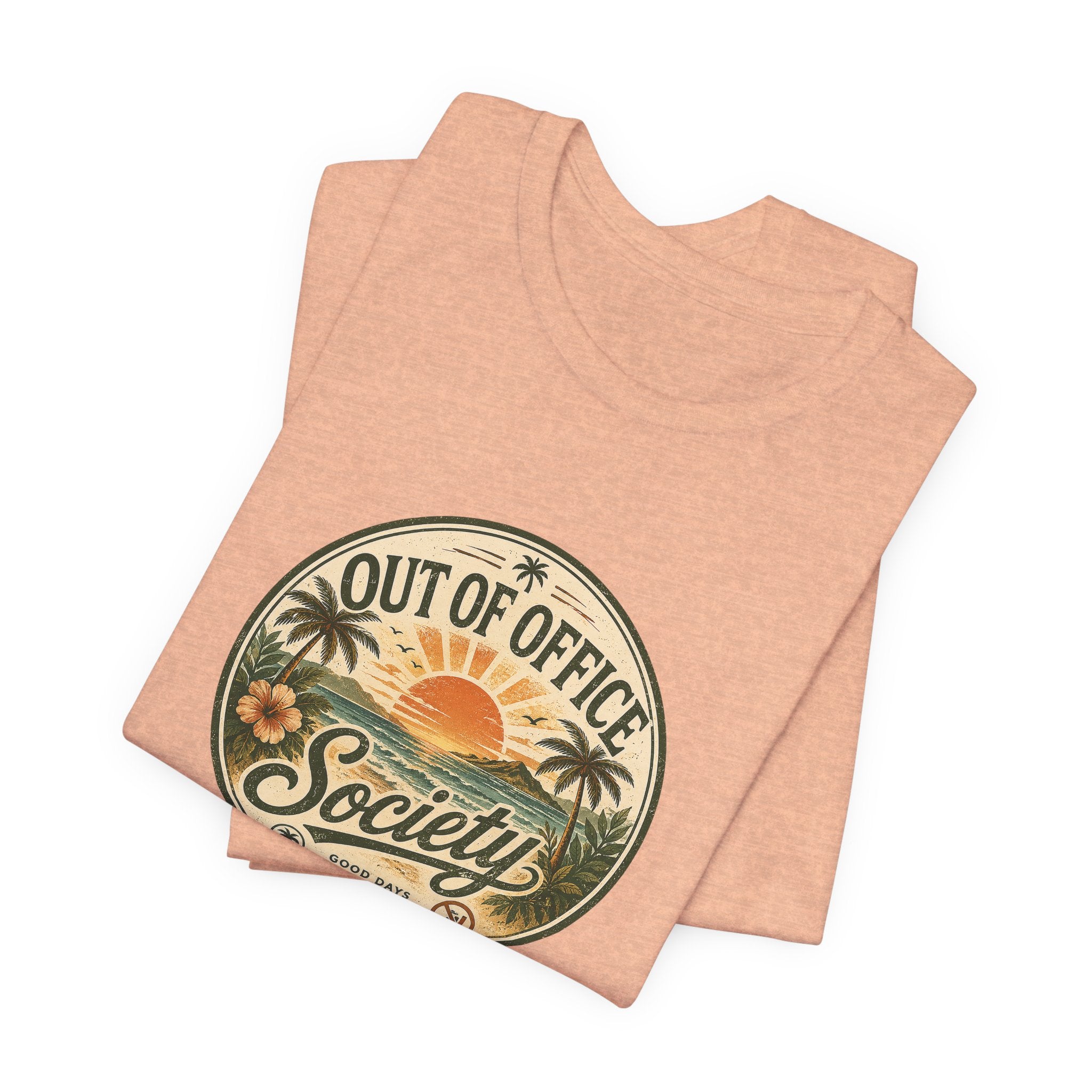 Out of Office Society Tee — Vacation Vibes Sunset Graphic T-Shirt