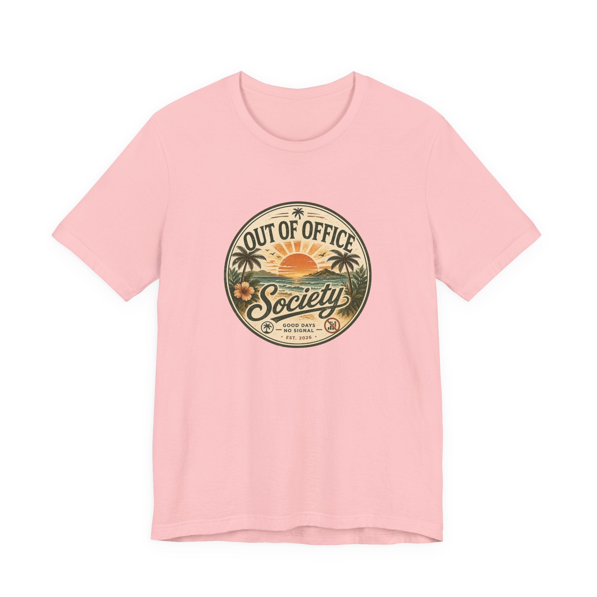 Out of Office Society Tee — Vacation Vibes Sunset Graphic T-Shirt