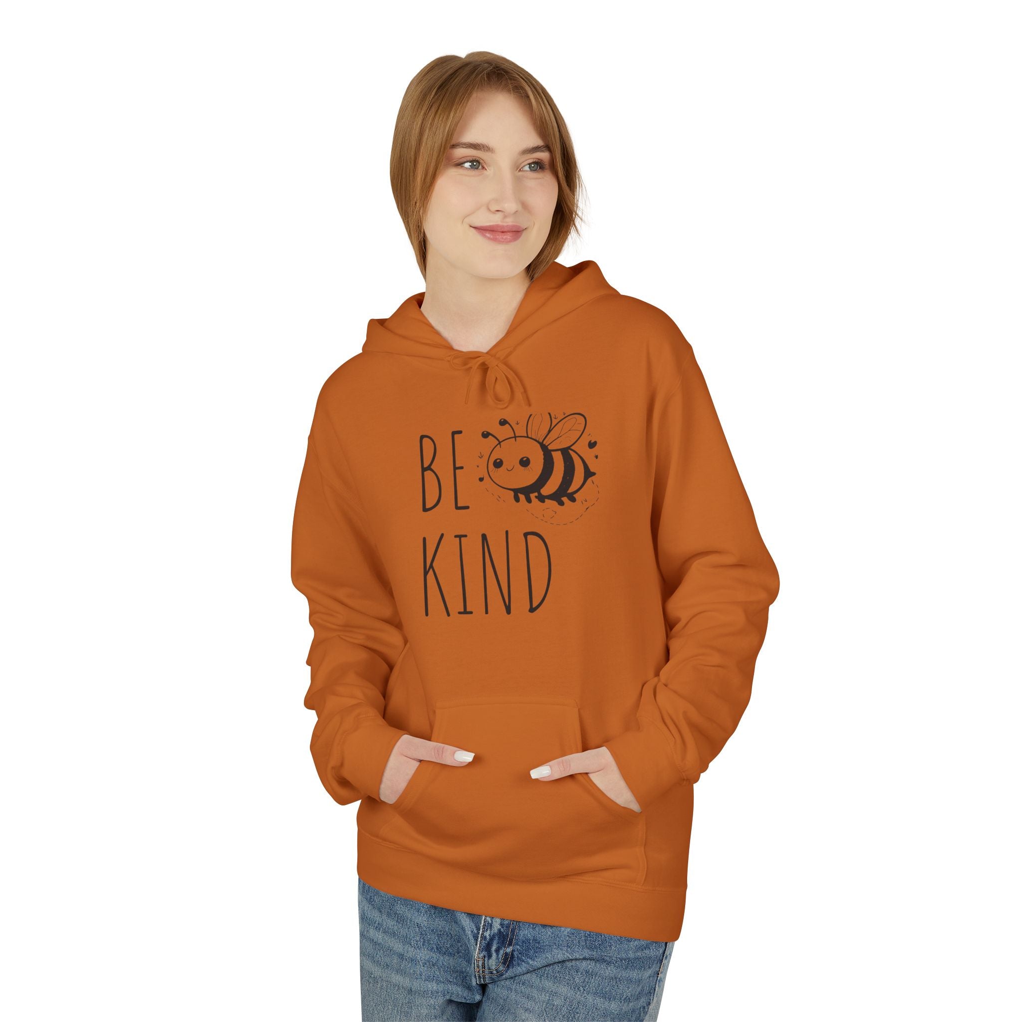 Bee Kind Hoodie — Cute Minimalist Bee Graphic Sweatshirt, Positive Message Gift