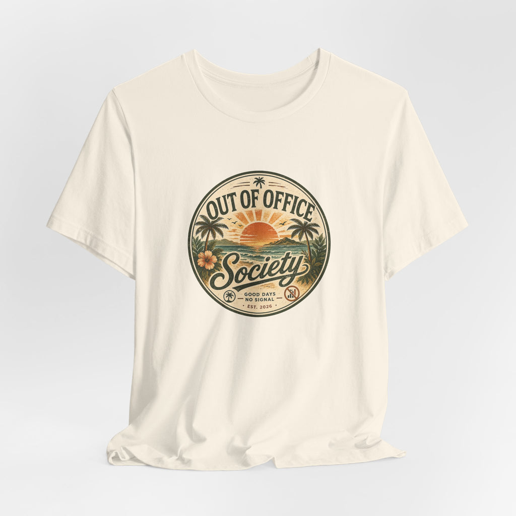Out of Office Society Tee — Vacation Vibes Sunset Graphic T-Shirt