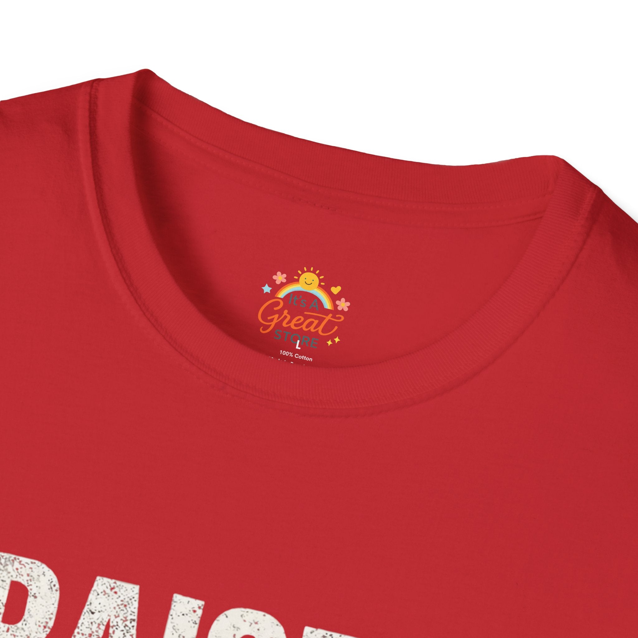 T-Shirt — "Raised by a Strong Woman" Vintage Text Tee
