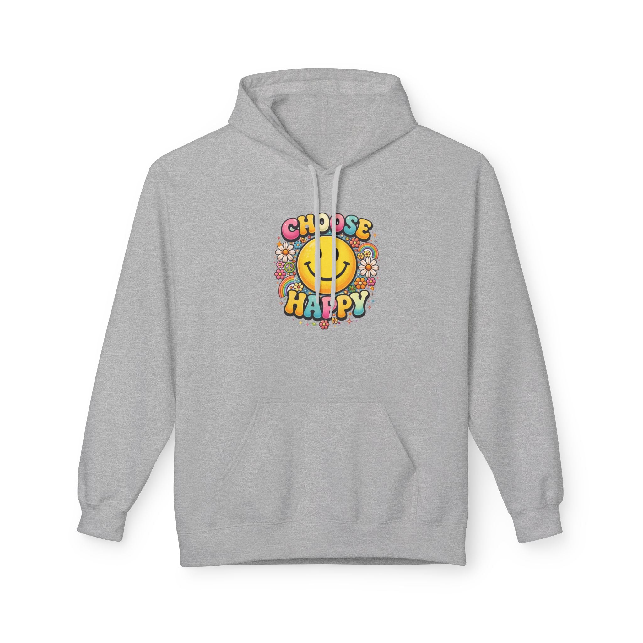 Positive Graphic Hoodie | Choose Happy Sweatshirt | Cozy Teen Hoodie with Smiley Face