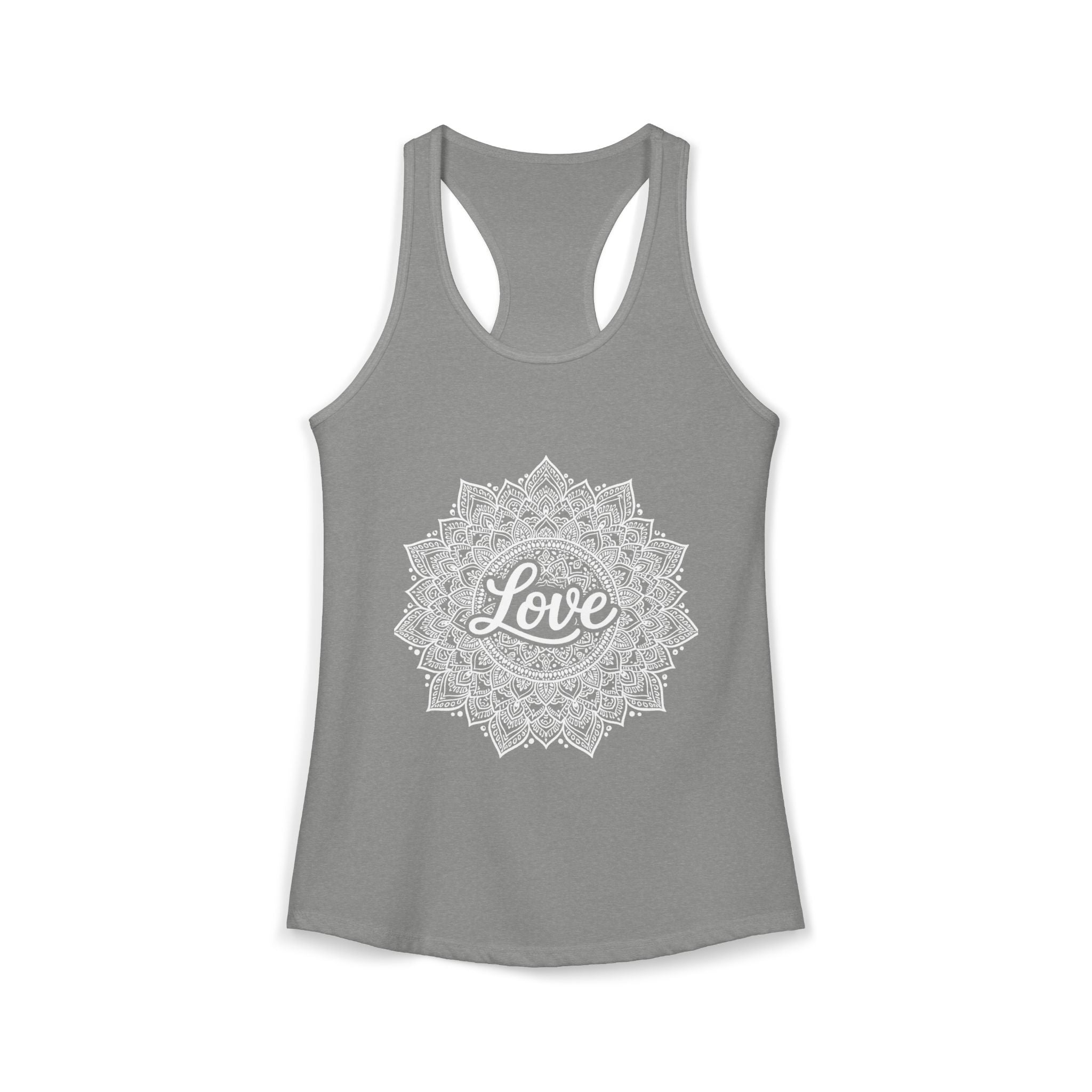 Love Mandala Tank Top for Women – Boho Racerback Beach Shirt