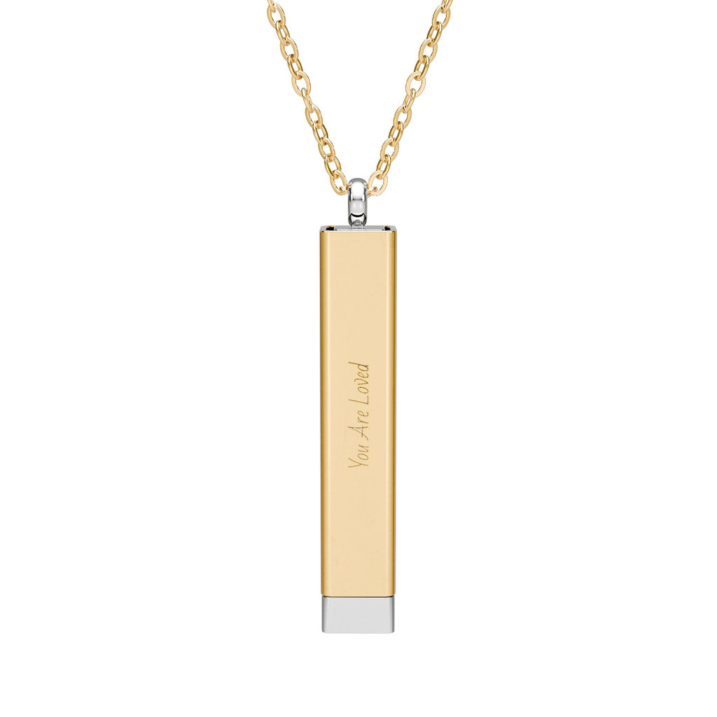 Personalize Your Hidden Message Sliding Bar Necklace — Engraved Personalized Secret Message Pendant