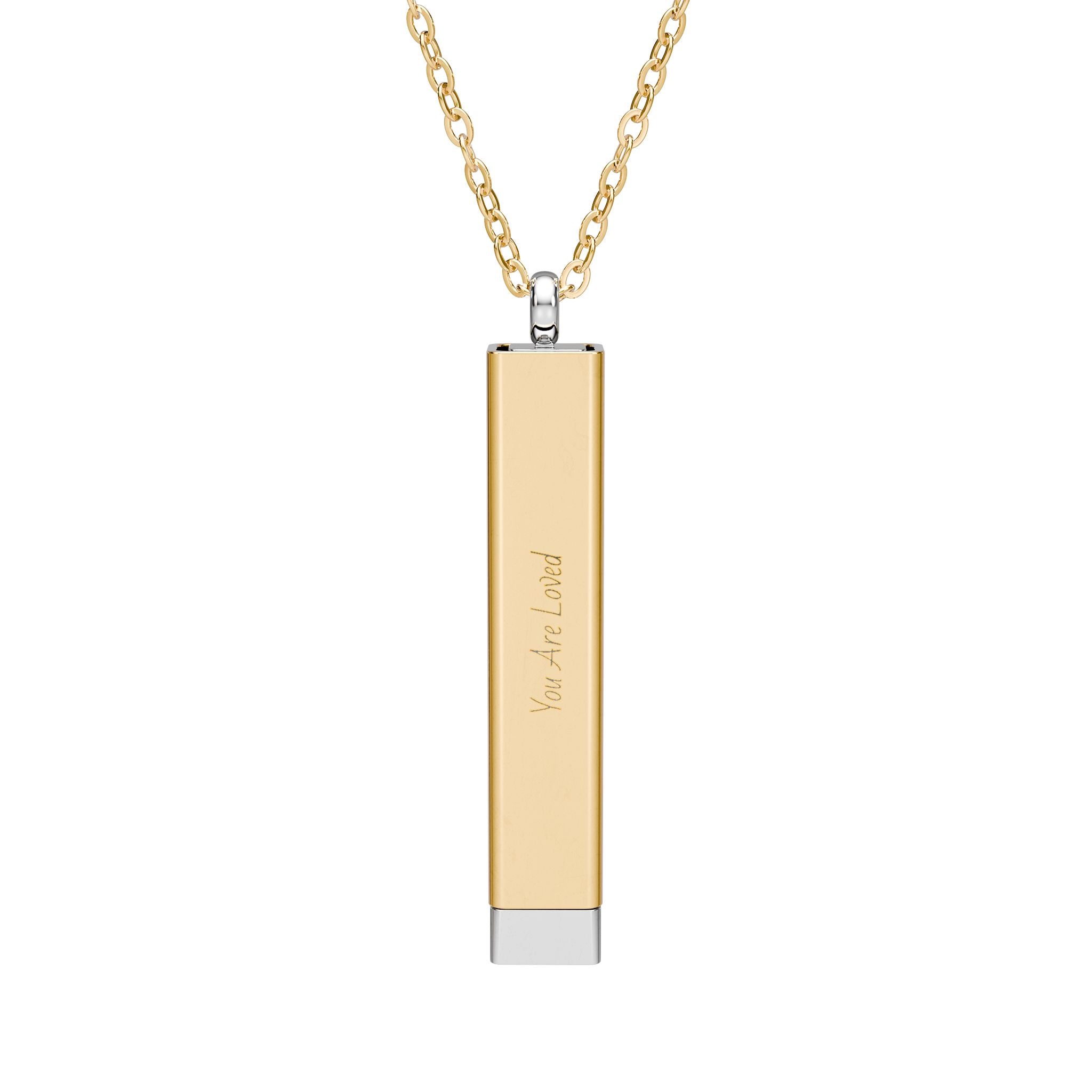 Personalize Your Hidden Message Sliding Bar Necklace — Engraved Personalized Secret Message Pendant