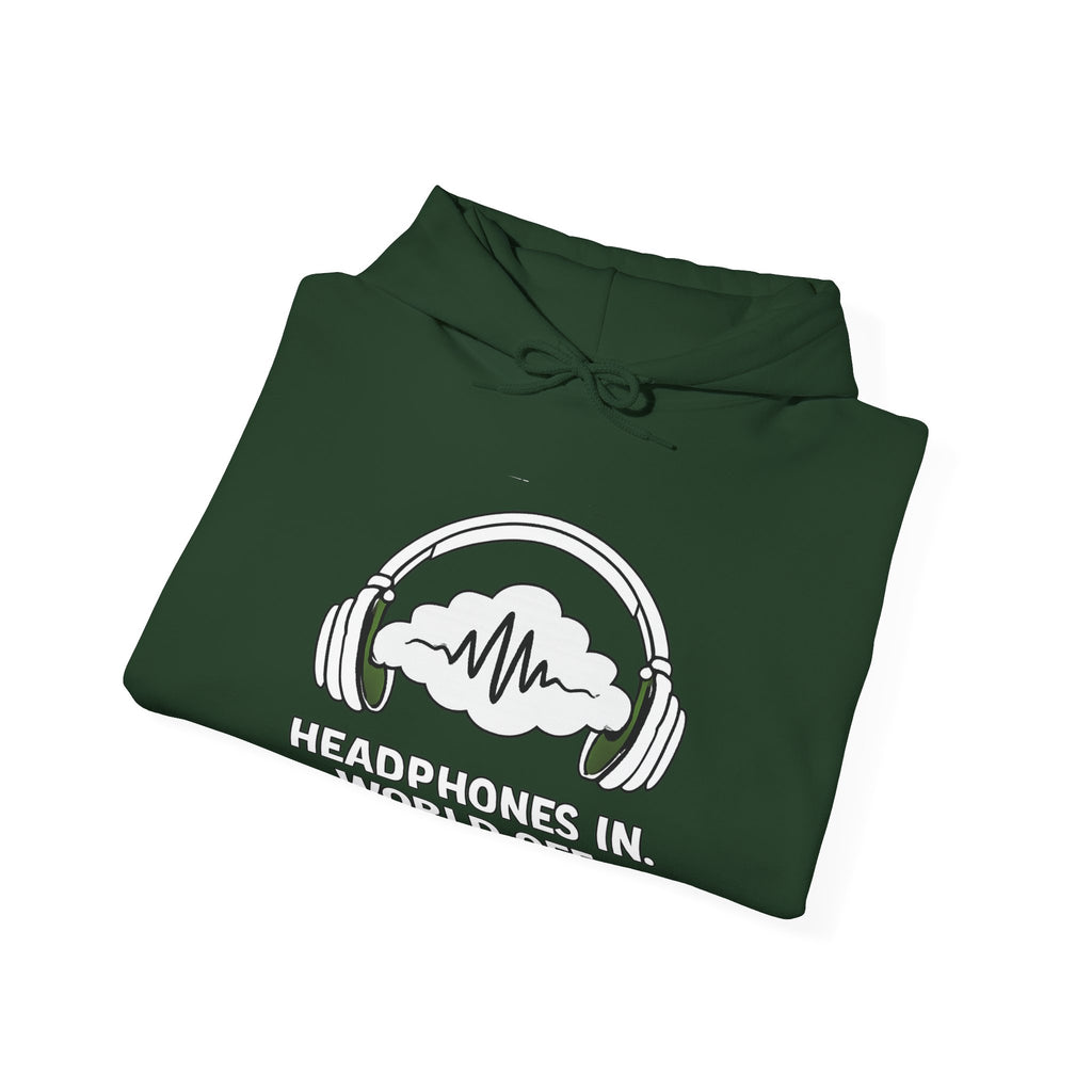 Headphones In World Off Hoodie — Music Lover Graphic Pullover