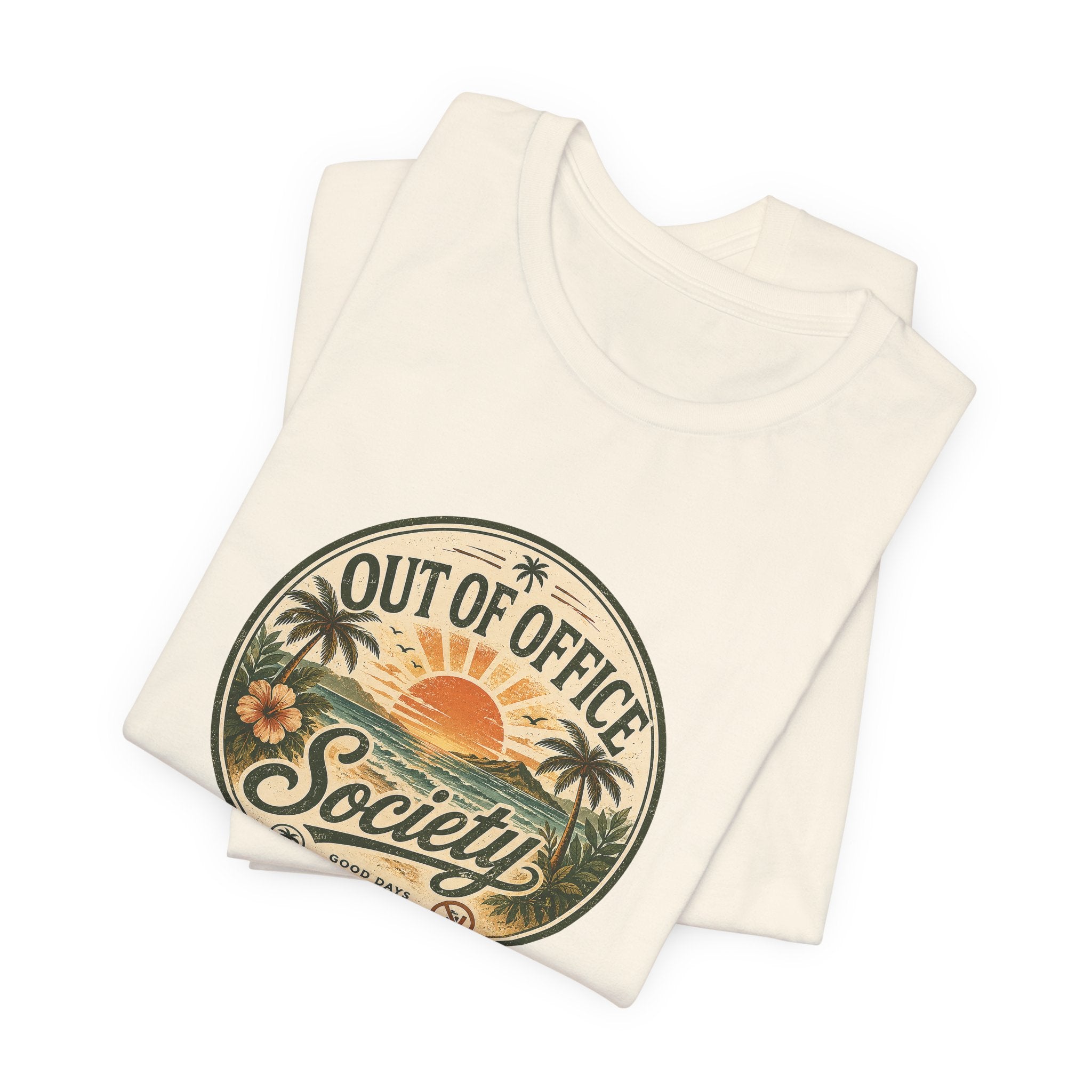 Out of Office Society Tee — Vacation Vibes Sunset Graphic T-Shirt