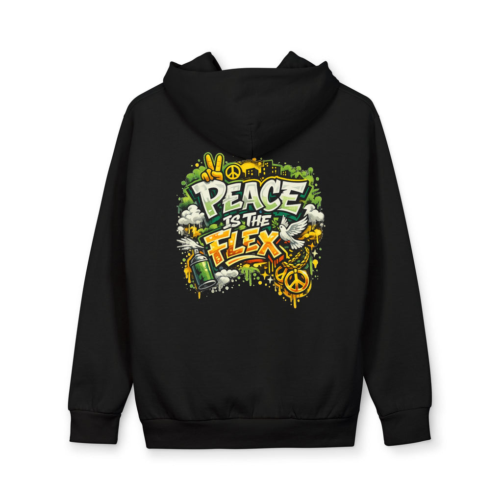 Peace Is The Flex Hoodie — Retro Graffiti Peace Sign Pullover