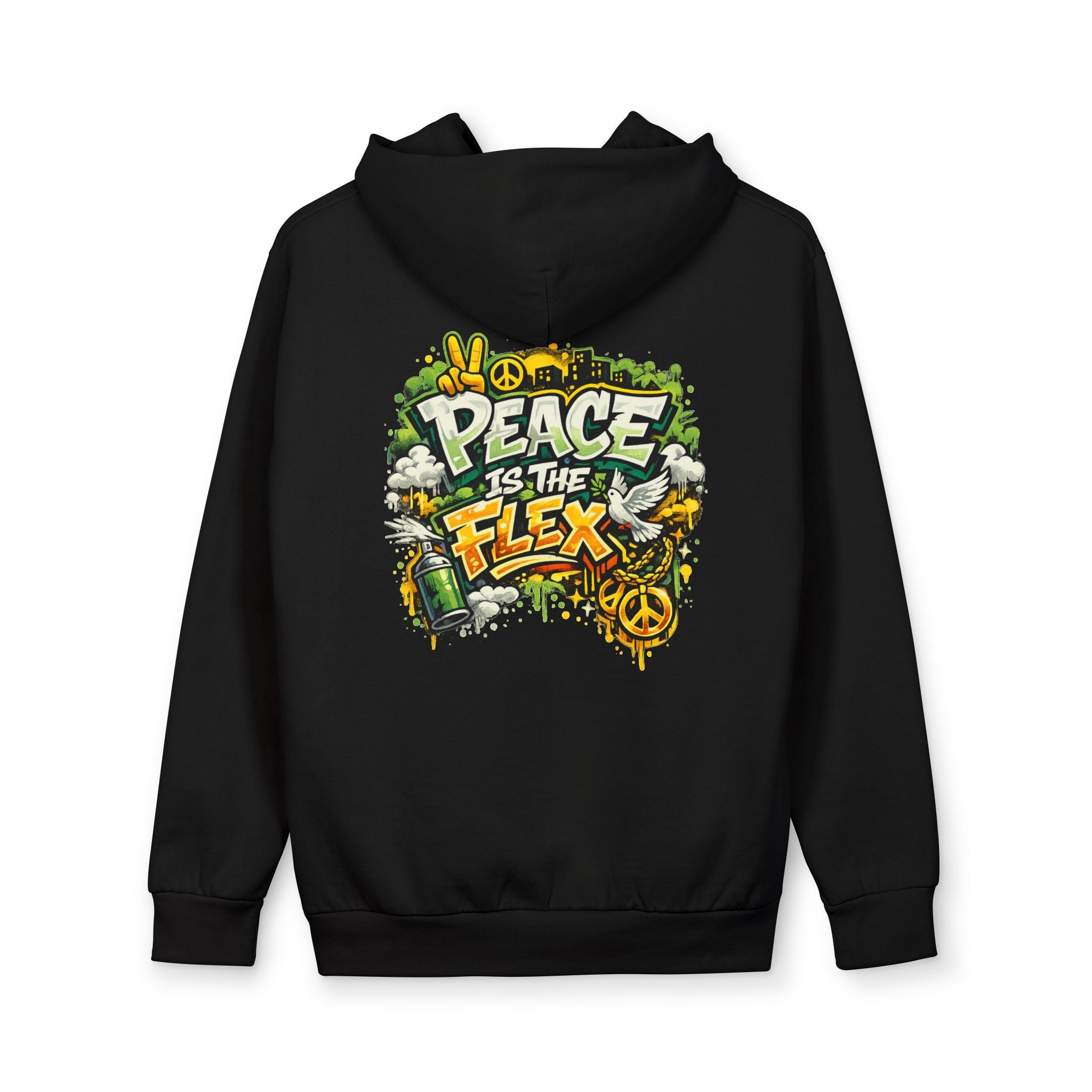 Peace Is The Flex Hoodie — Retro Graffiti Peace Sign Pullover