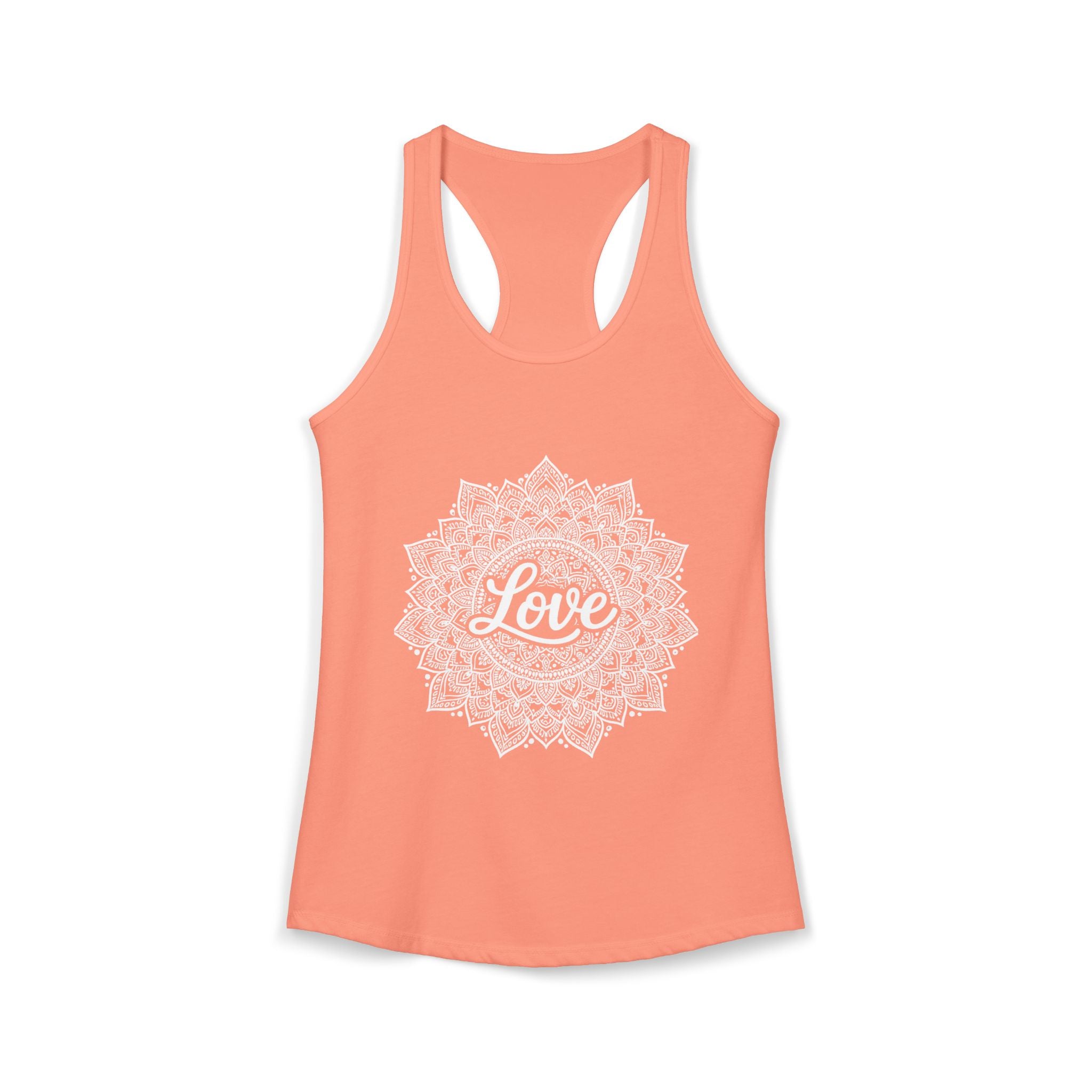Love Mandala Tank Top for Women – Boho Racerback Beach Shirt