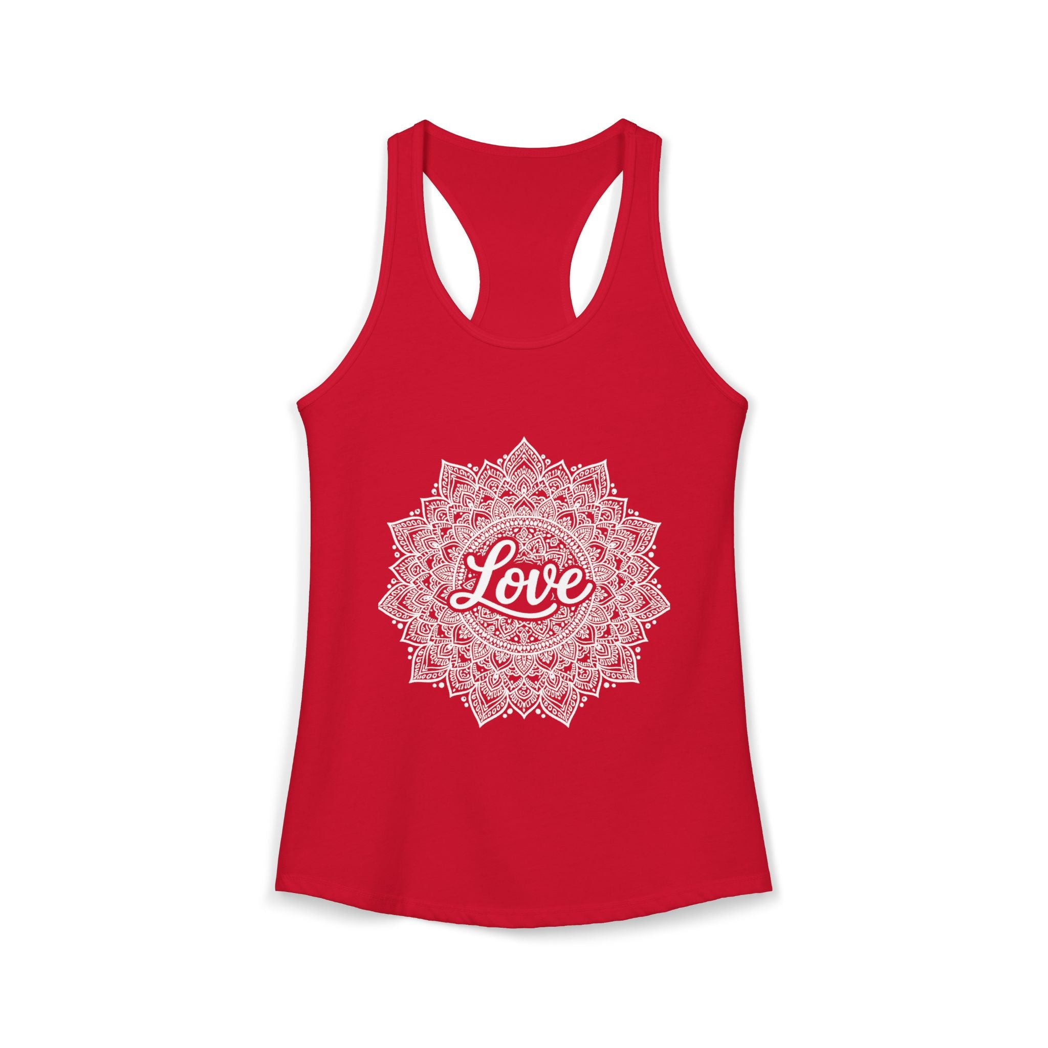 Love Mandala Tank Top for Women – Boho Racerback Beach Shirt