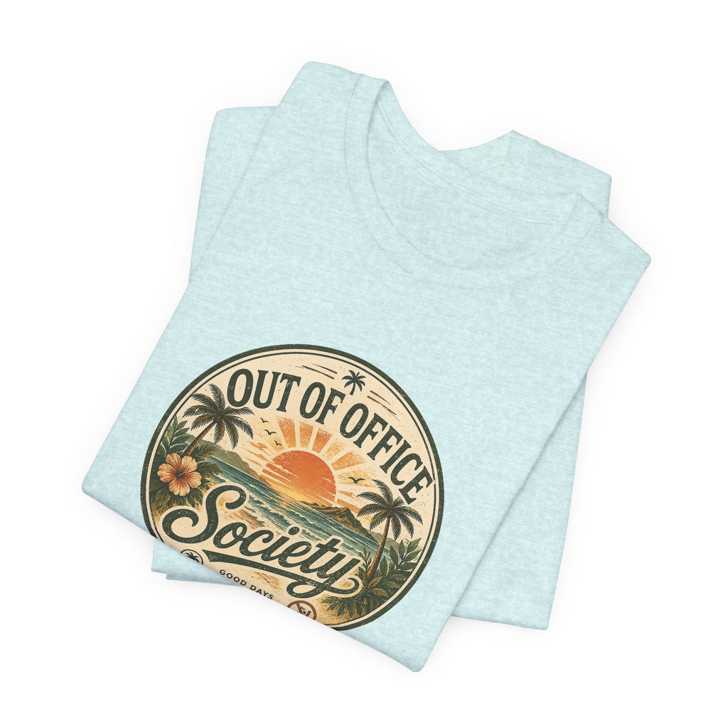 Out of Office Society Tee — Vacation Vibes Sunset Graphic T-Shirt