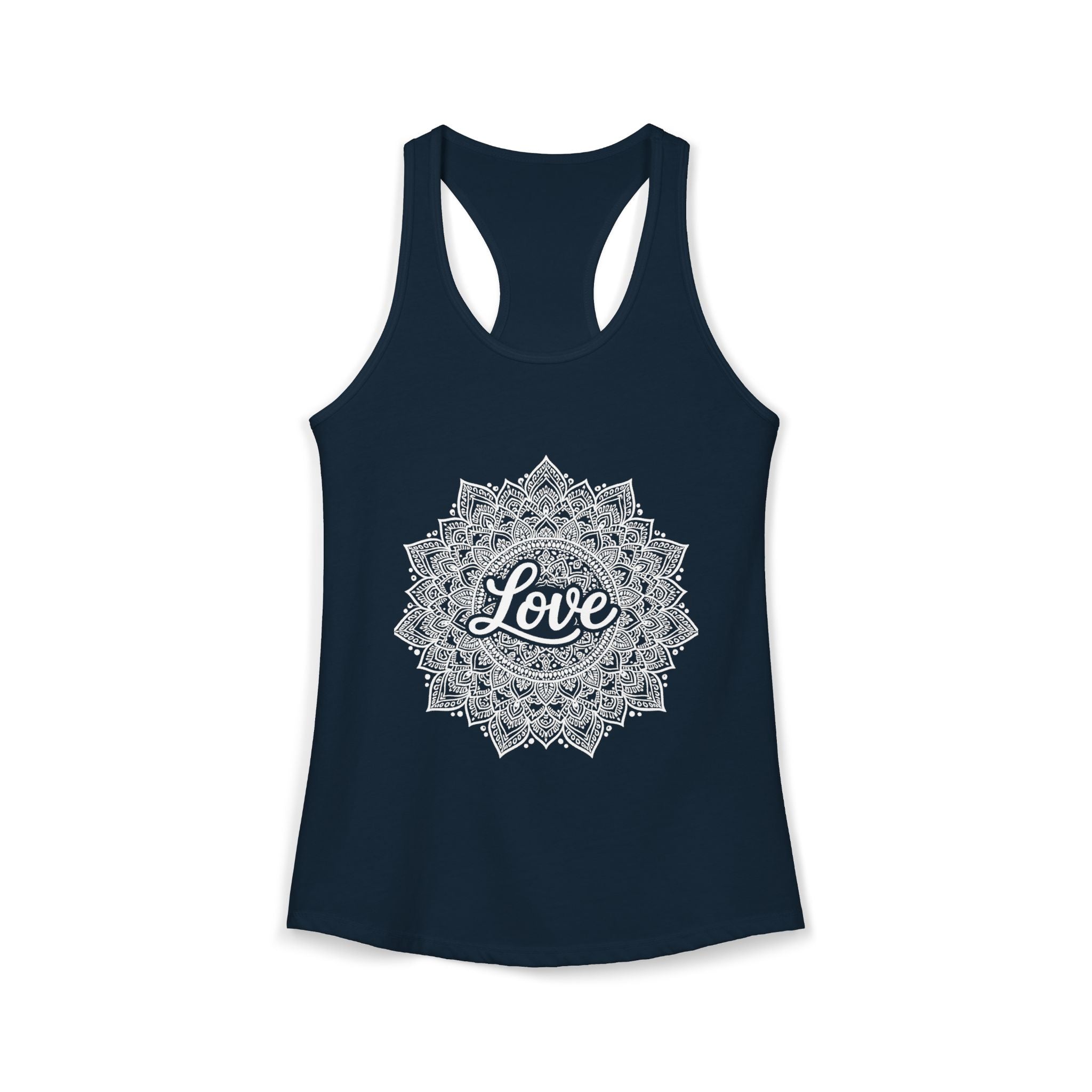 Love Mandala Tank Top for Women – Boho Racerback Beach Shirt