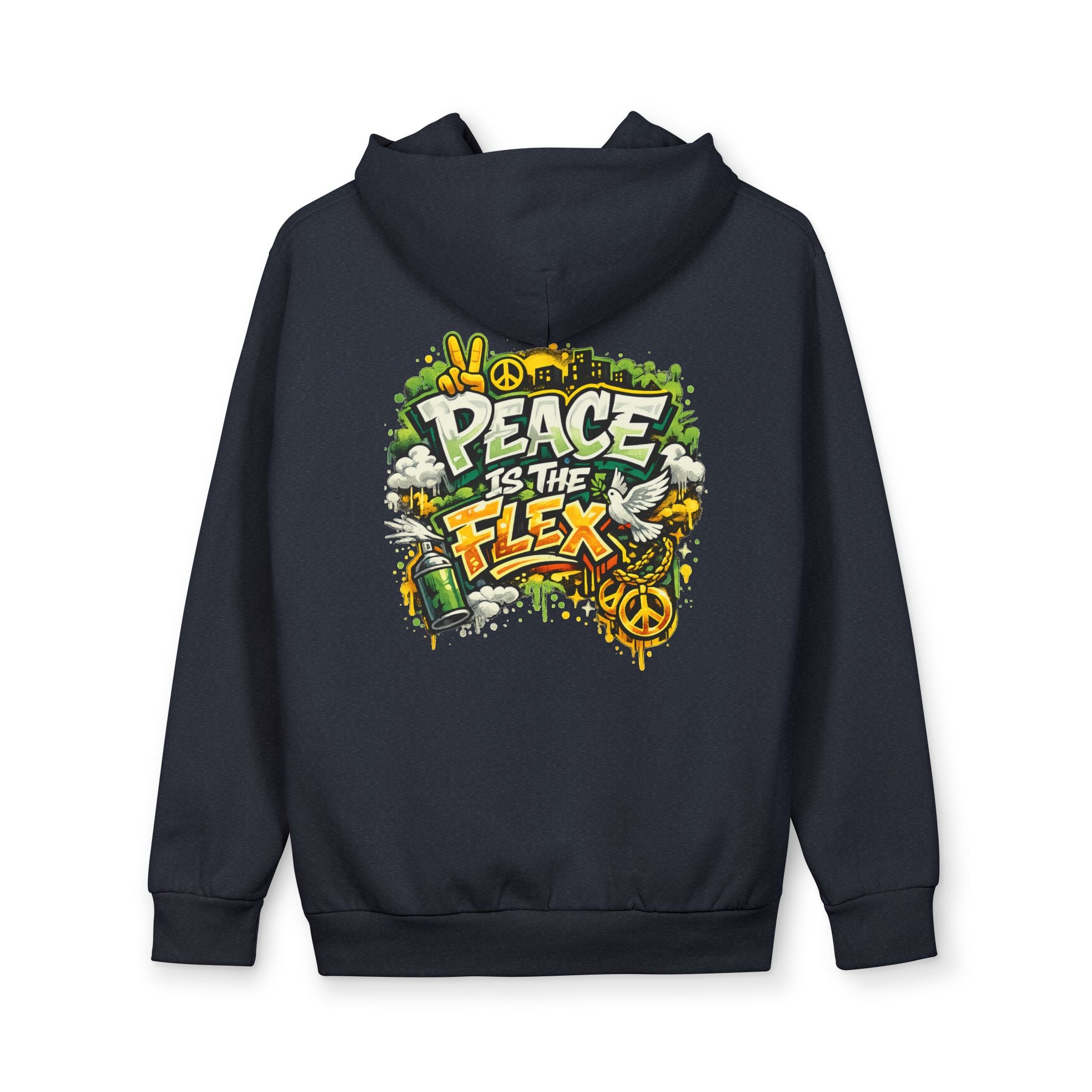 Peace Is The Flex Hoodie — Retro Graffiti Peace Sign Pullover