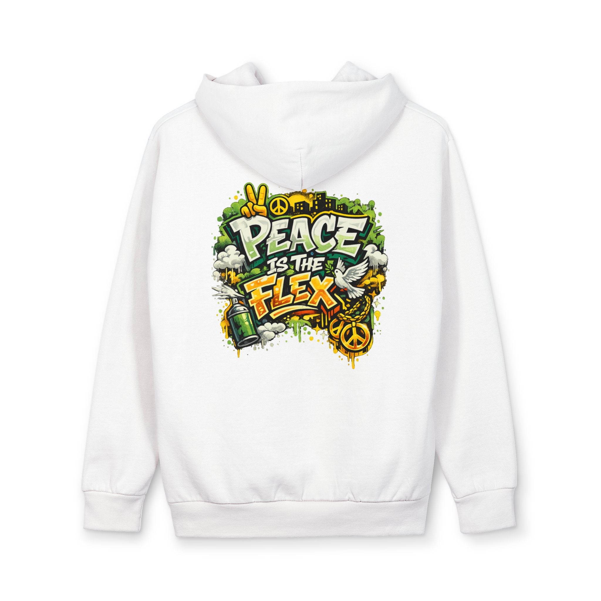 Peace Is The Flex Hoodie — Retro Graffiti Peace Sign Pullover