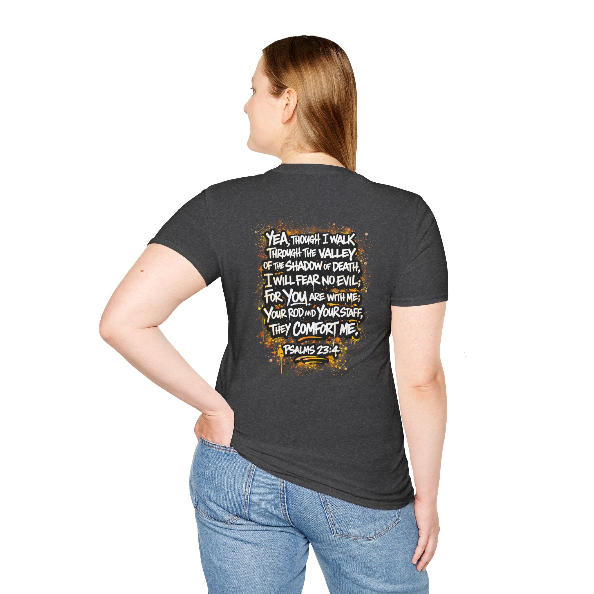 T-Shirt — Psalms 23:4 "I Will Fear No Evil" Christian Faith Graphic Tee