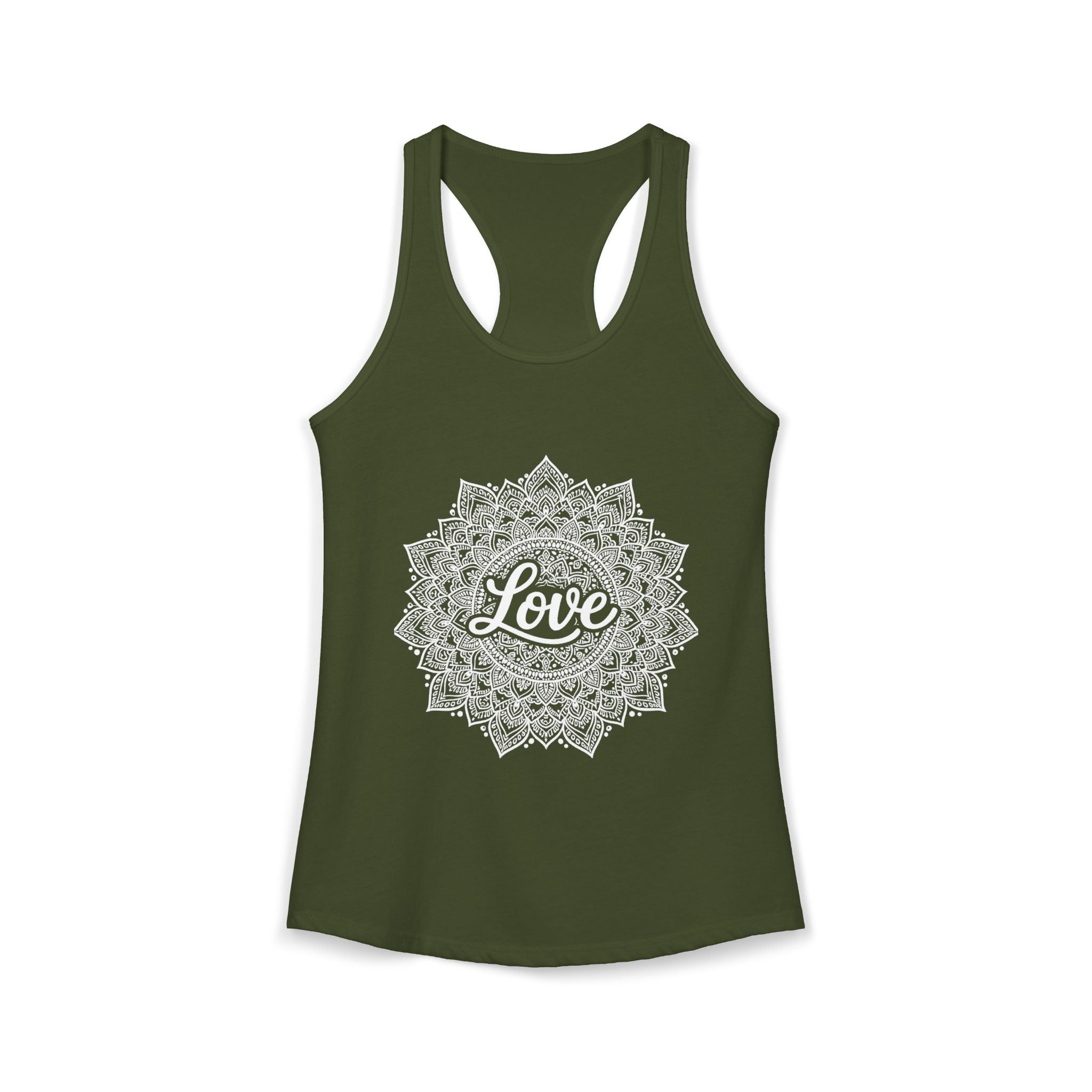 Love Mandala Tank Top for Women – Boho Racerback Beach Shirt