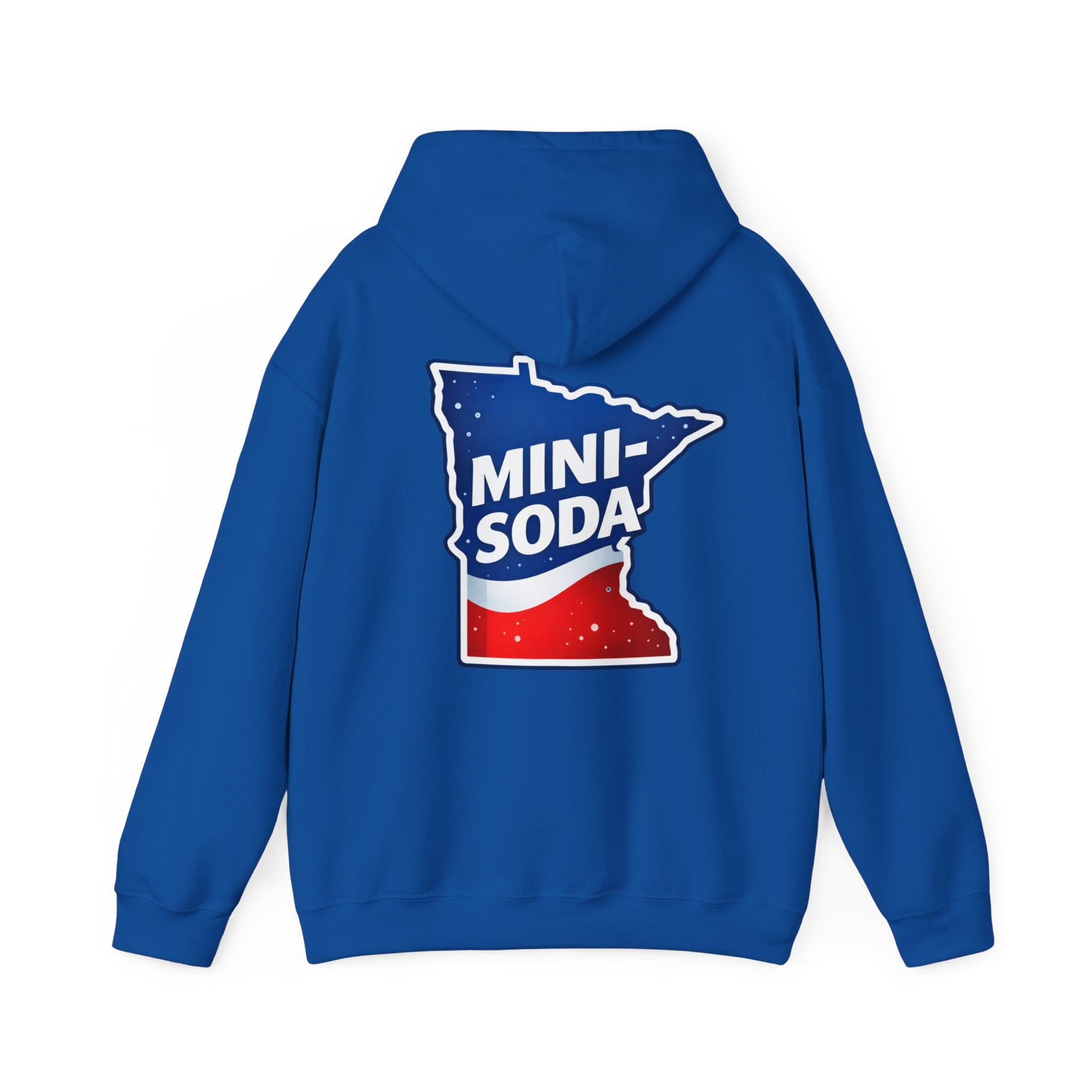 Minnesota Mini-Soda Hooded Sweatshirt — Red White & Blue State Graphic