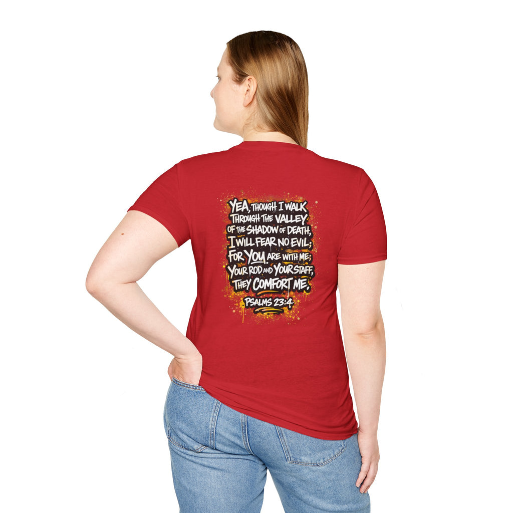 T-Shirt — Psalms 23:4 "I Will Fear No Evil" Christian Faith Graphic Tee