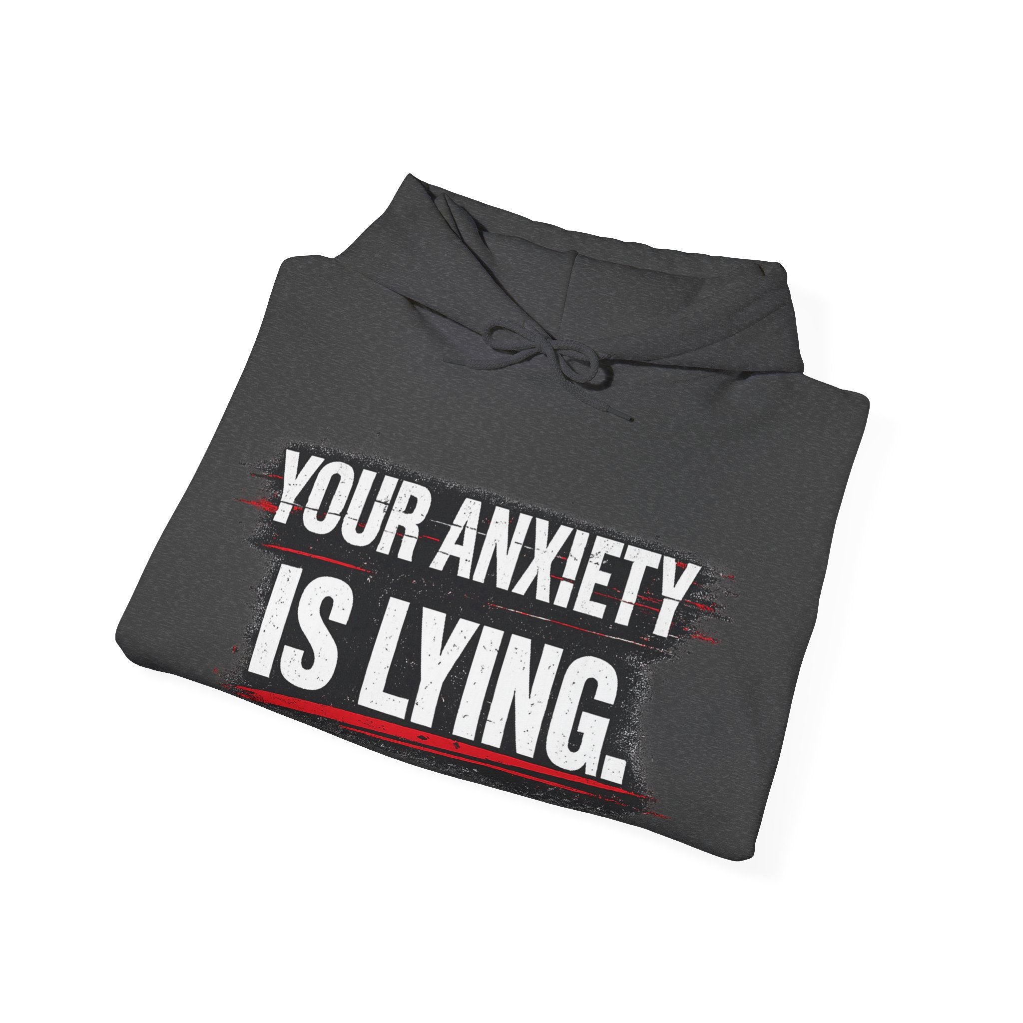 YOUR ANXIETY IS LYING Hoodie — Comforting Graphic Mental Health Sweatshirt
