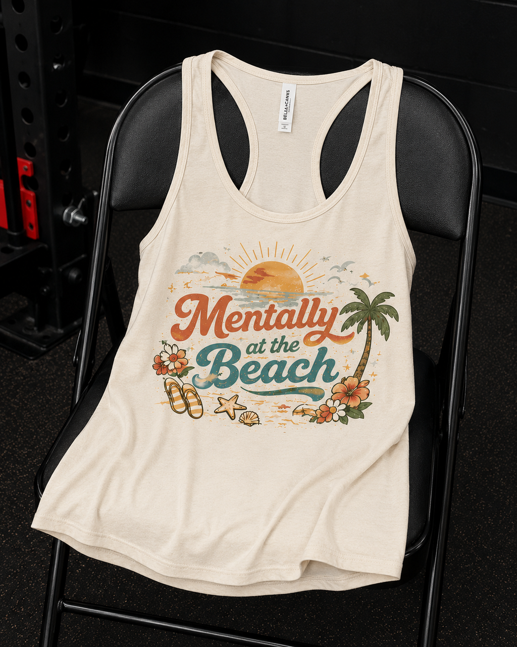 Mentally at the Beach Racerback Tank — Women's Summer Vacation Tank Top